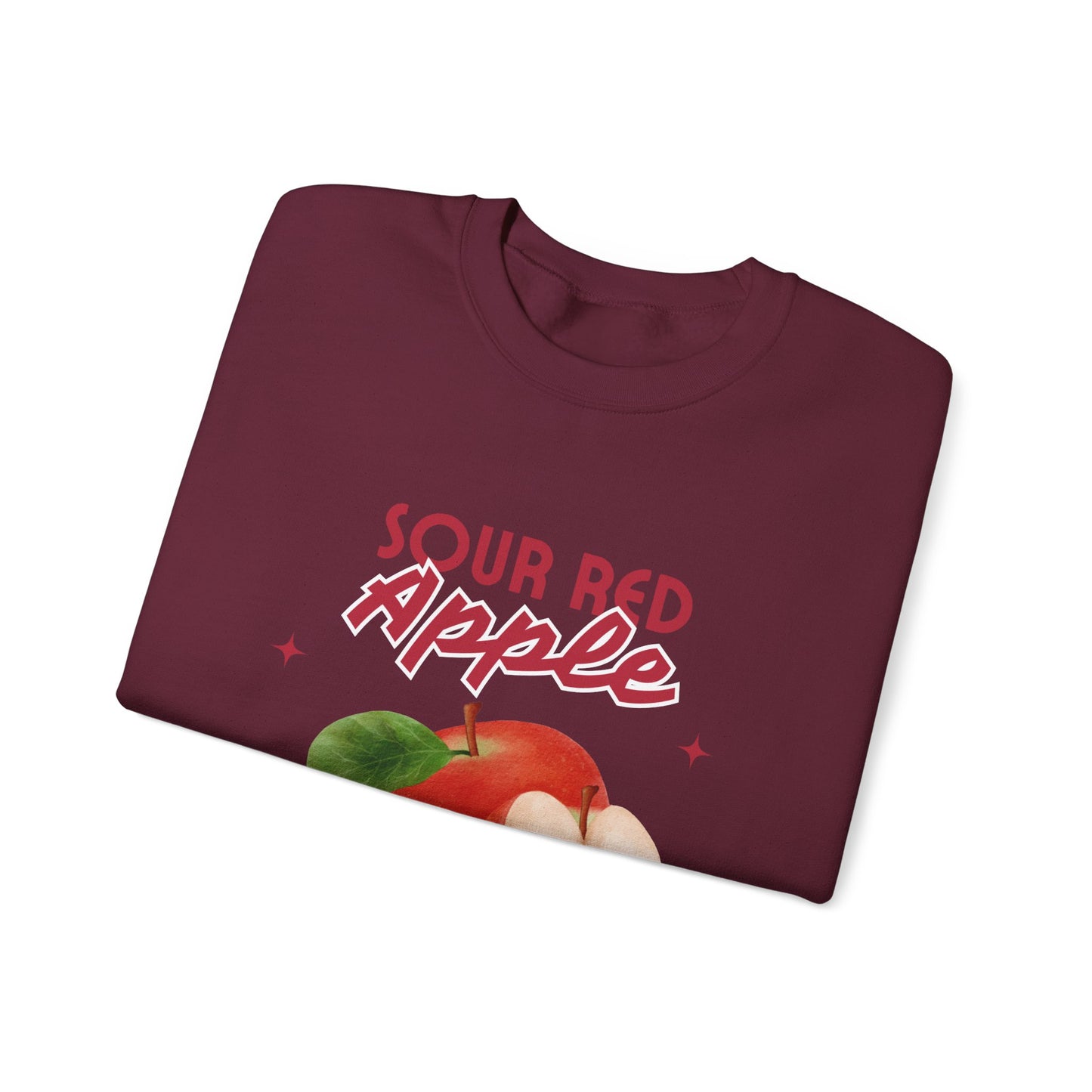Sour Red Apple Sweatshirt, Cozy Crewneck, Unisex Apparel, Cute Fruit Design, Perfect Gift for Apple Lovers, Autumn Fashion