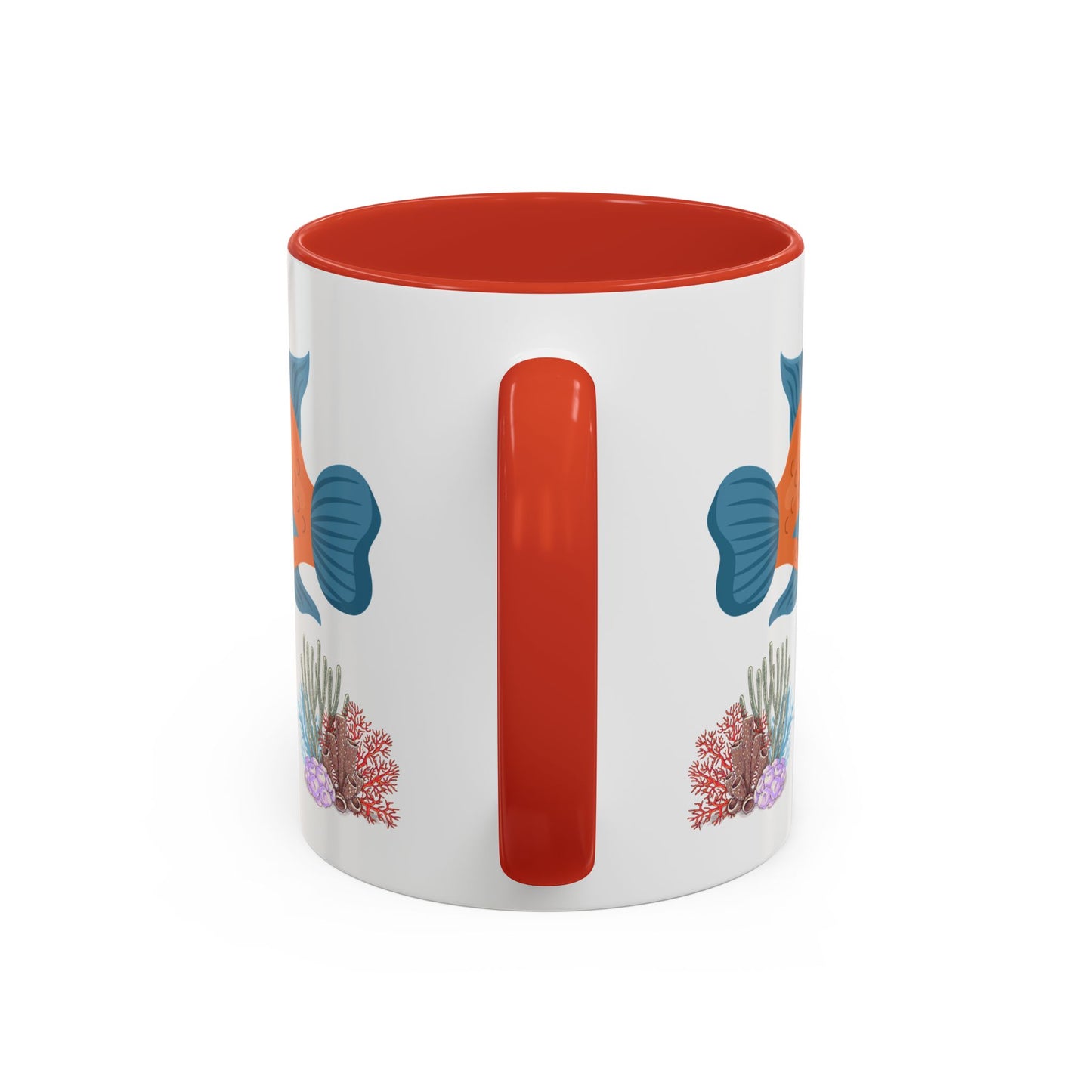 Orange and blue fish with coral and bubble Coffee Mug