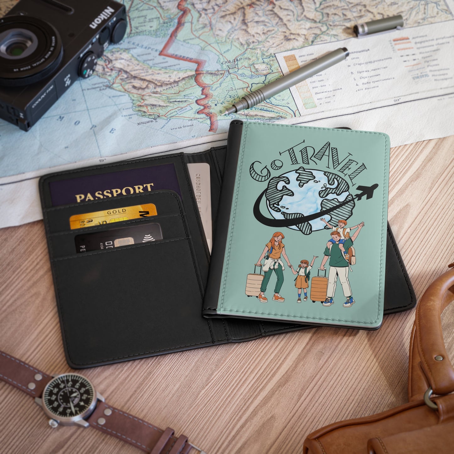 Go Travel Family Passport Cover — Cute Family Vacation Passport Holder