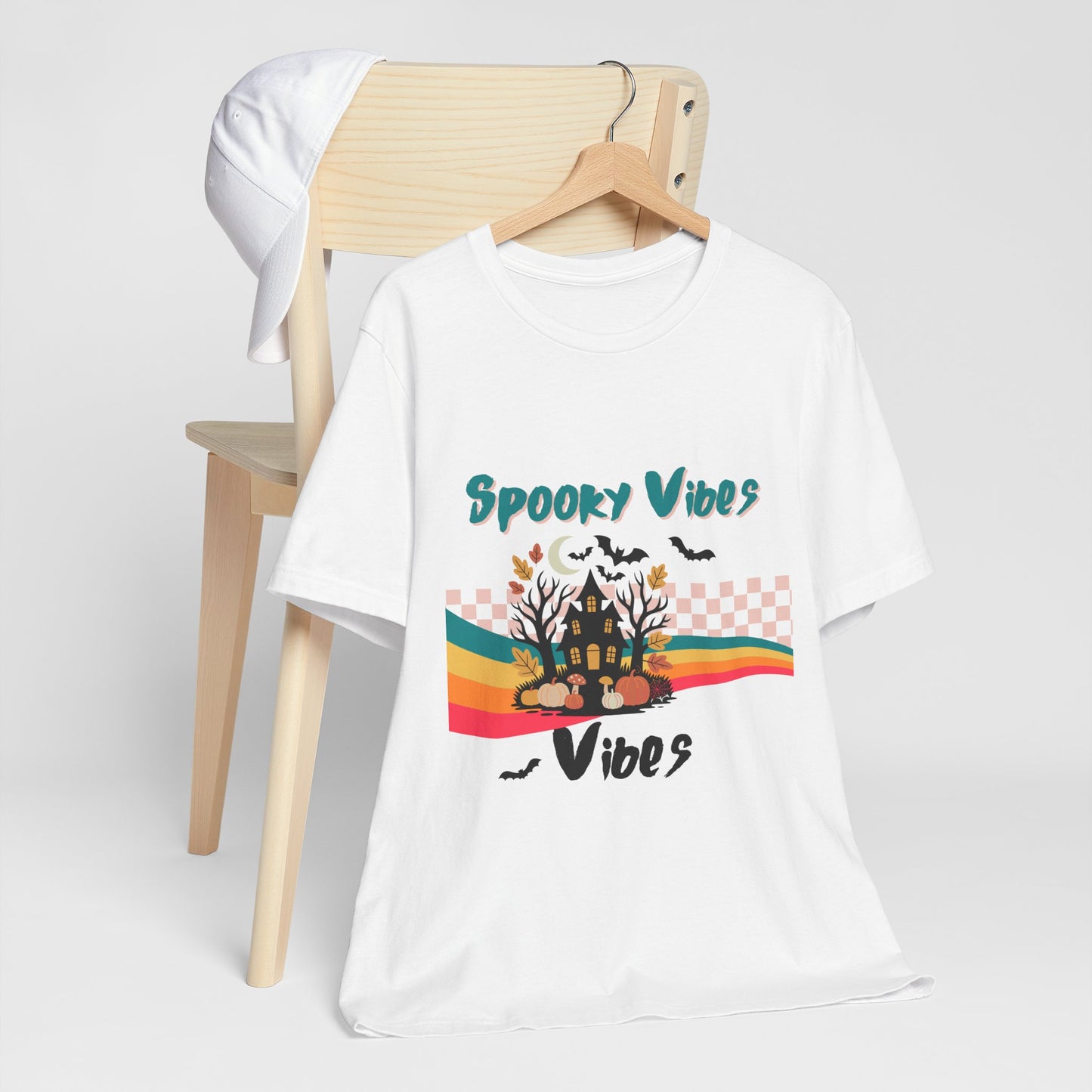 Spooky Vibes Graphic Tee, Unisex Halloween Shirt, Fall Fashion, Casual T-Shirt, Unique Gift for Halloween Lovers, Autumn Wardrobe Essential