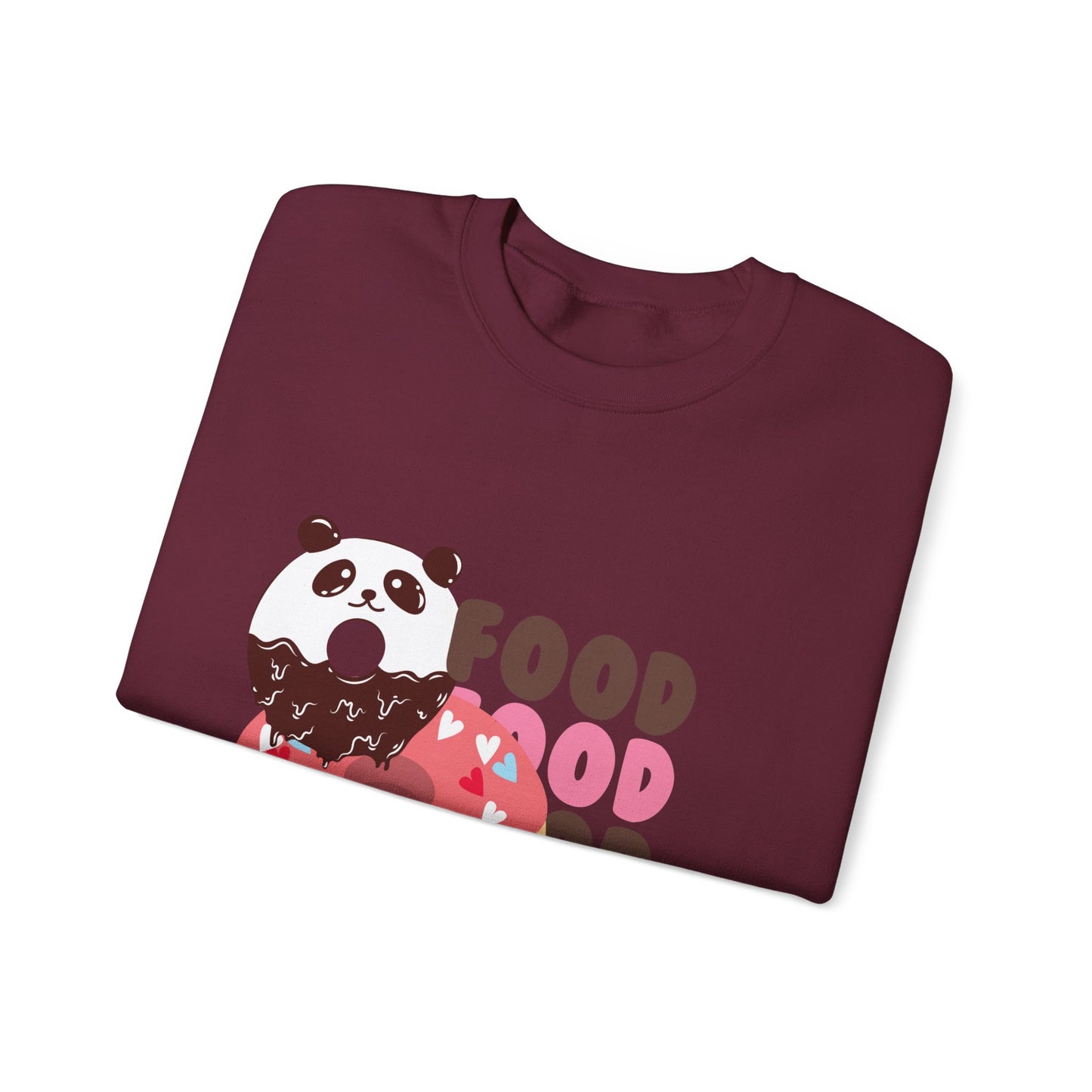 Panda Foodie Crewneck Sweatshirt - Cozy Unisex Apparel for Food Lovers, Perfect Gift for Birthdays, Foodie Holidays, Casual Wear