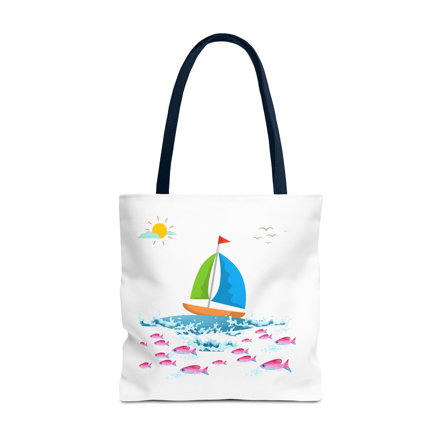 Sailboat and Red fish Tote Bag