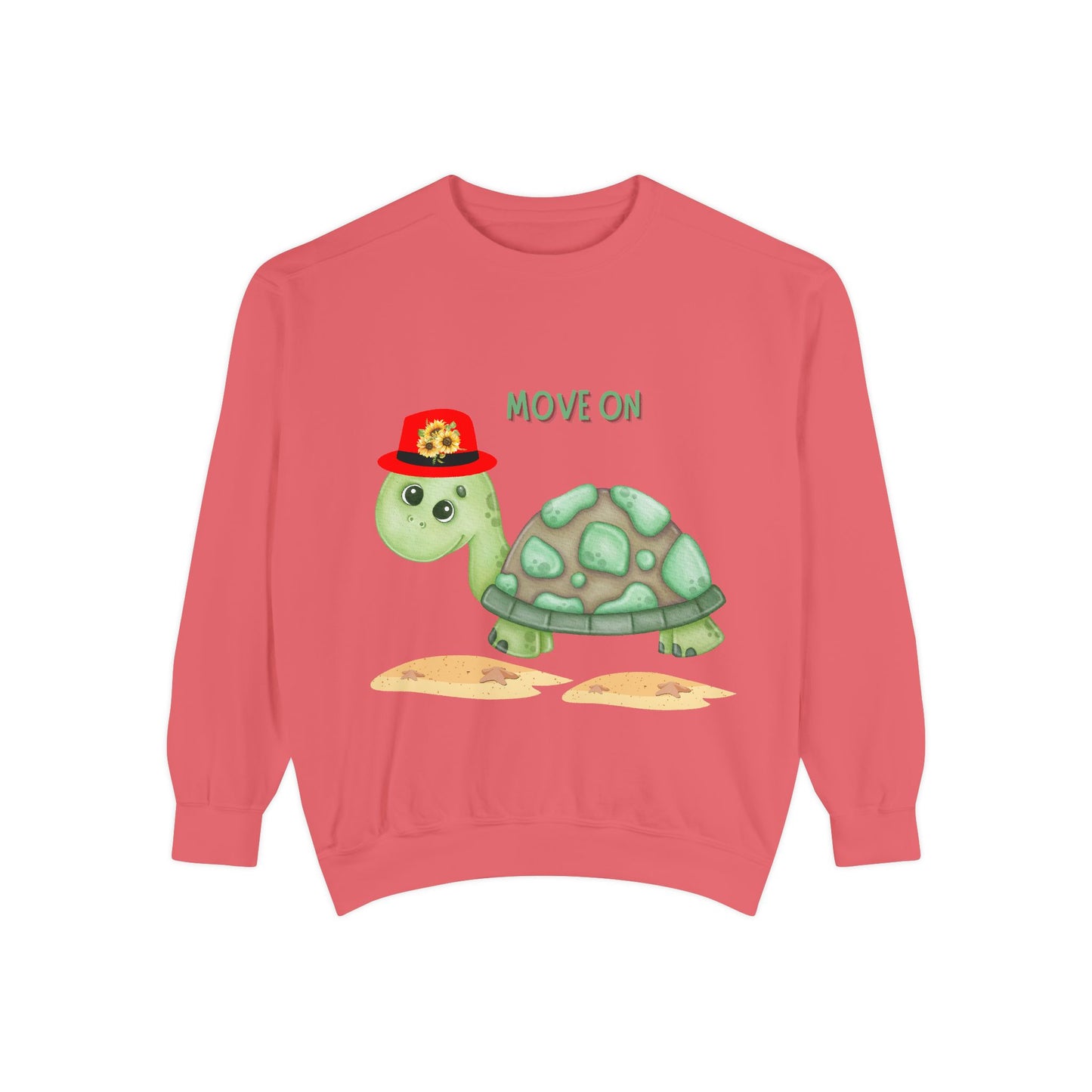 Turtle with a sunflower hat Unisex Garment-Dyed Sweatshirt