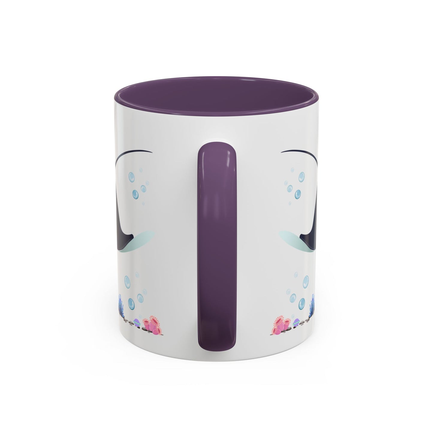 Manta ray with bubbles and coral reef Coffee Mug