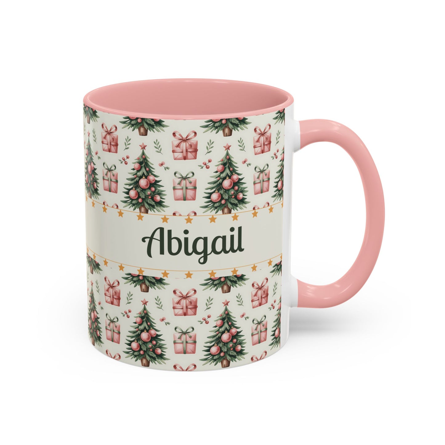 Personalized Christmas Accent Coffee Mug - Holiday Gift, Custom Name Mug, Festive Drinkware, Winter Celebrations, Home Decor