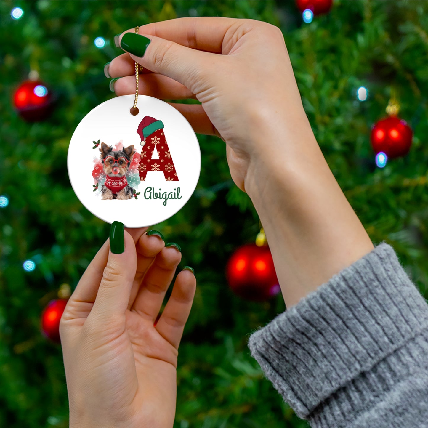 Personalized Dog Christmas Ornament, Custom Pet Decor, Holiday Gift, Dog Lover's Keepsake, Unique Tree Decoration, Winter Holiday Decor