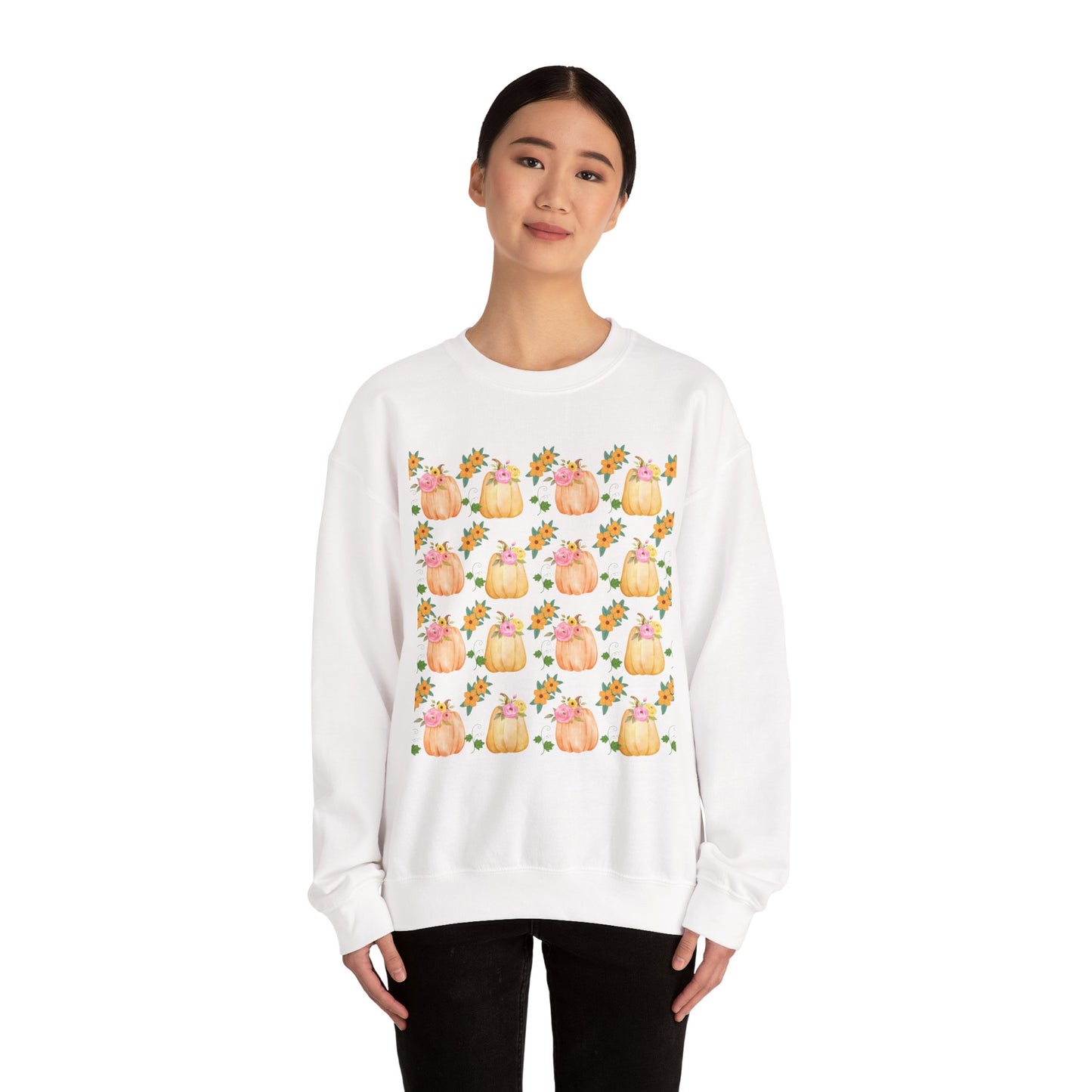 Fall-Inspired Pumpkin Crewneck Sweatshirt, Cozy Autumn Sweater, Perfect for Halloween, Thanksgiving, Gifts for Her, Pumpkin Love