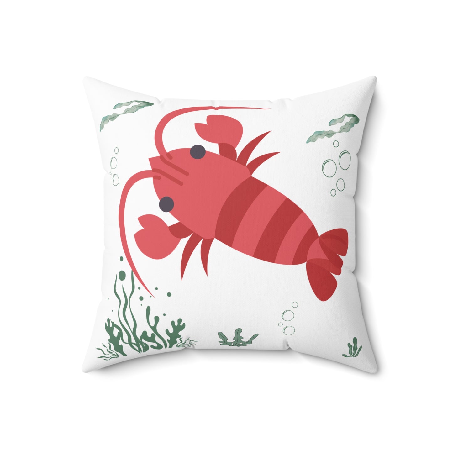 Red crayfish in an aquatic environment Spun Polyester Square Pillow