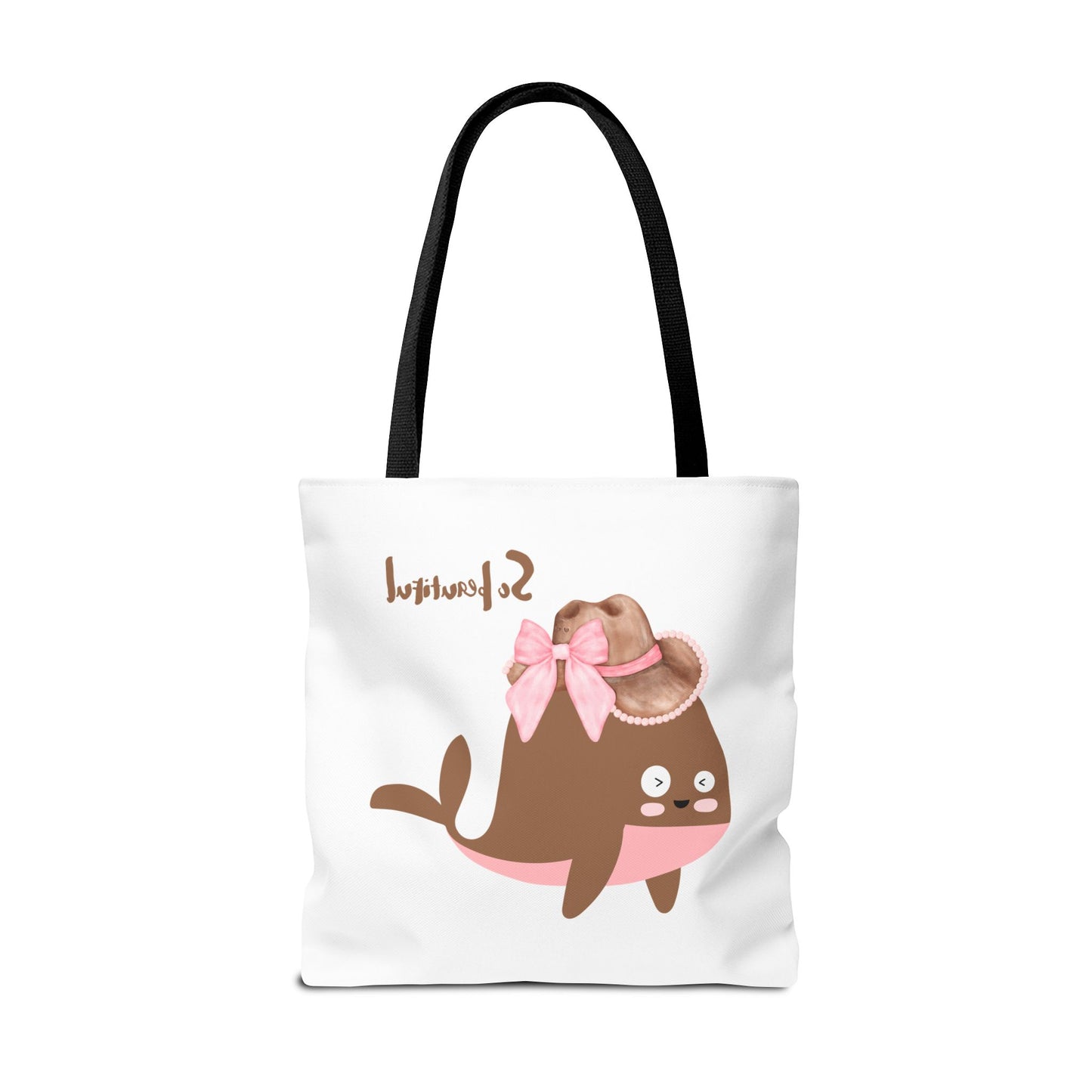 Whale wearing a cowboy hat with a pink bow Tote Bag