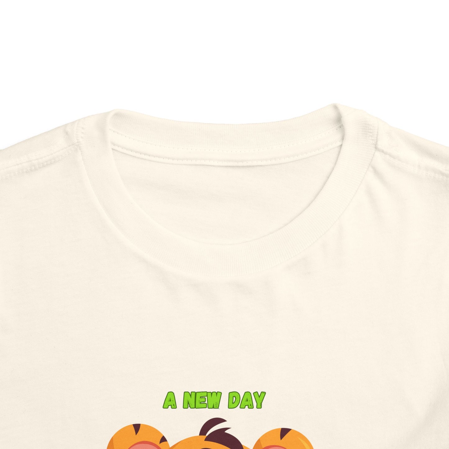 Adorable Toddler Tiger Tee, Cute Animal Tee for Kids, Birthday Gift, Playtime Shirt, Baby Shower Gift, A New Day A New Cheer
