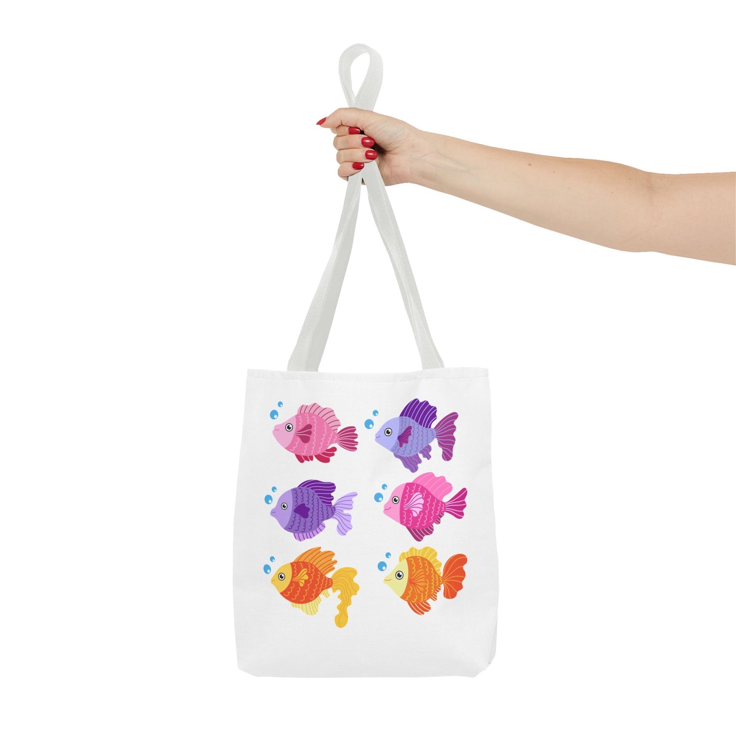 Six fish with cartoonish bubbles Tote Bag