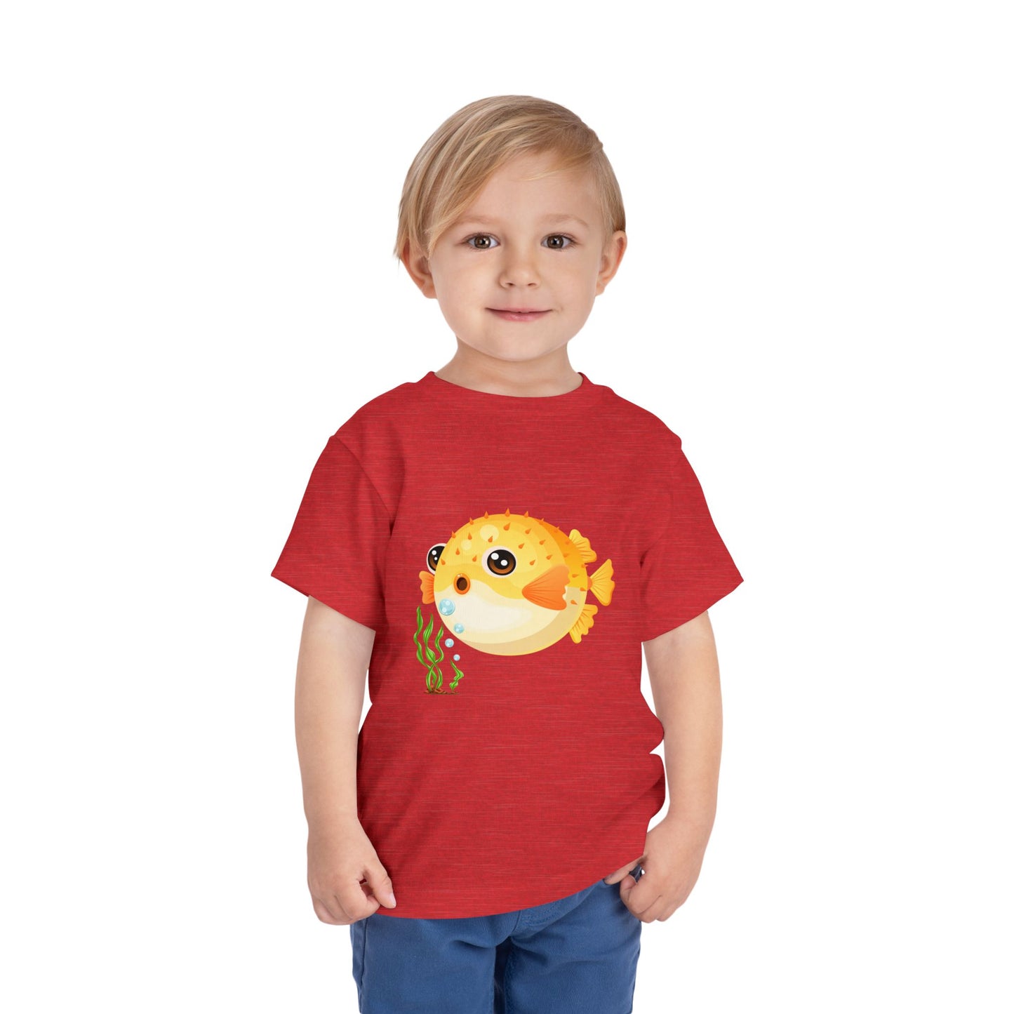 Cute Pufferfish Toddler Tee, Fun Kids T-Shirt, Beach Day Outfit, Summer Fun Apparel, Marine Life Tee