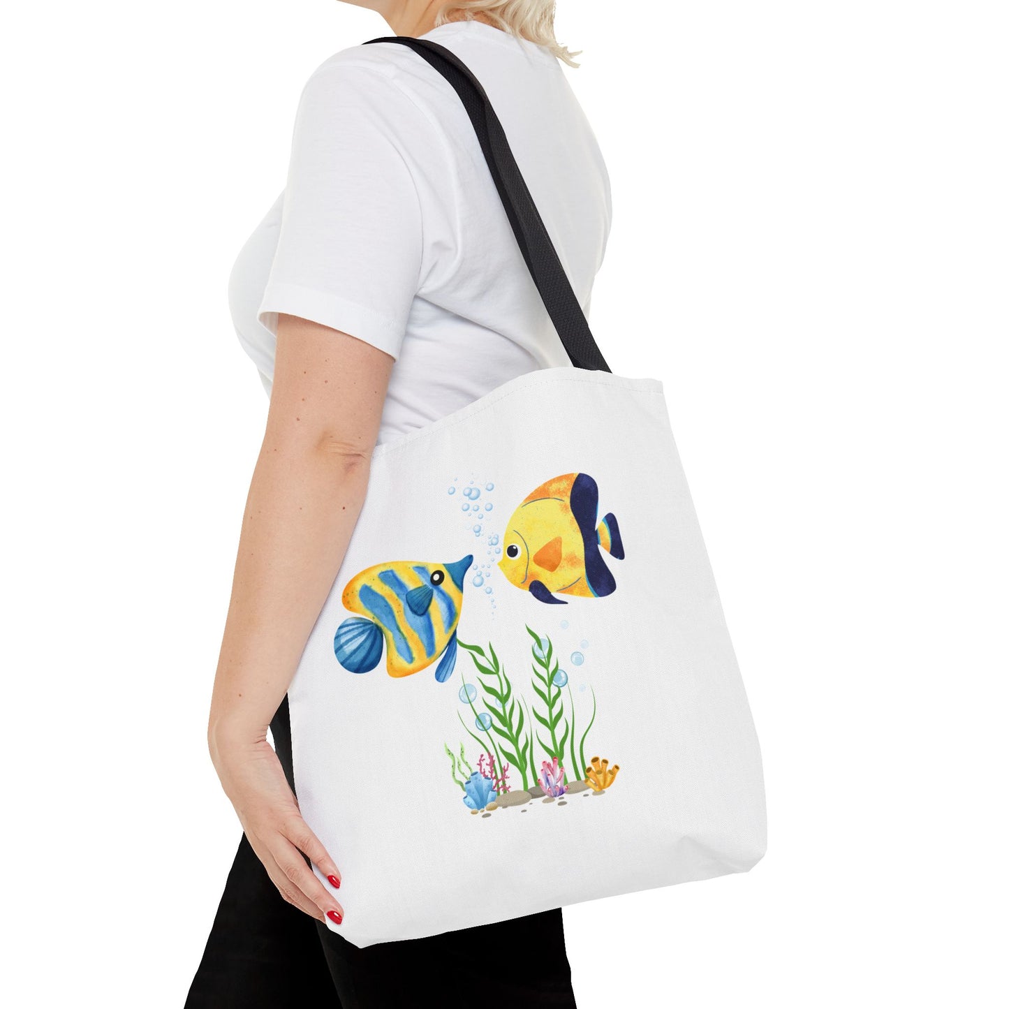 Two fish greet in underwater Tote Bag