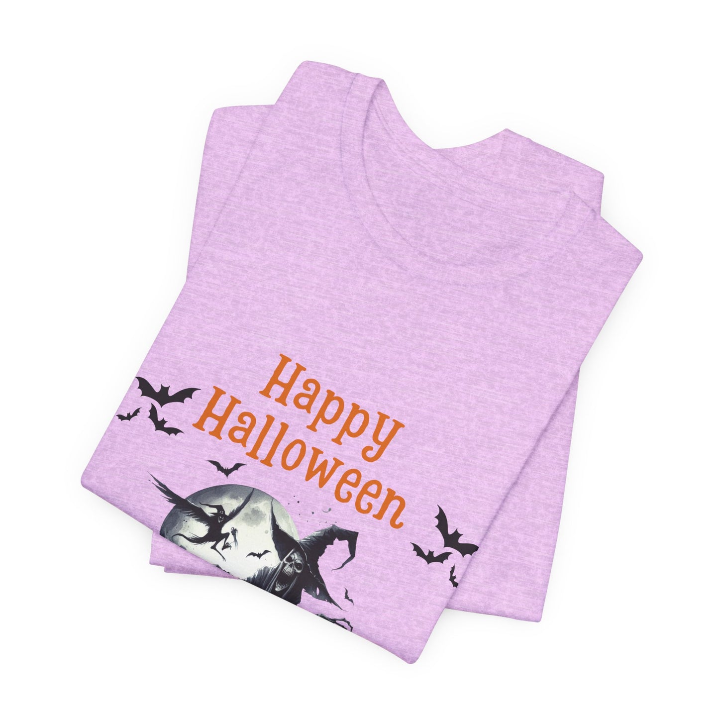 Happy Halloween Unisex Tee, Spooky T-Shirt, Halloween Gift, Fall Wardrobe Essential, Ghosts and Ghouls Vibe