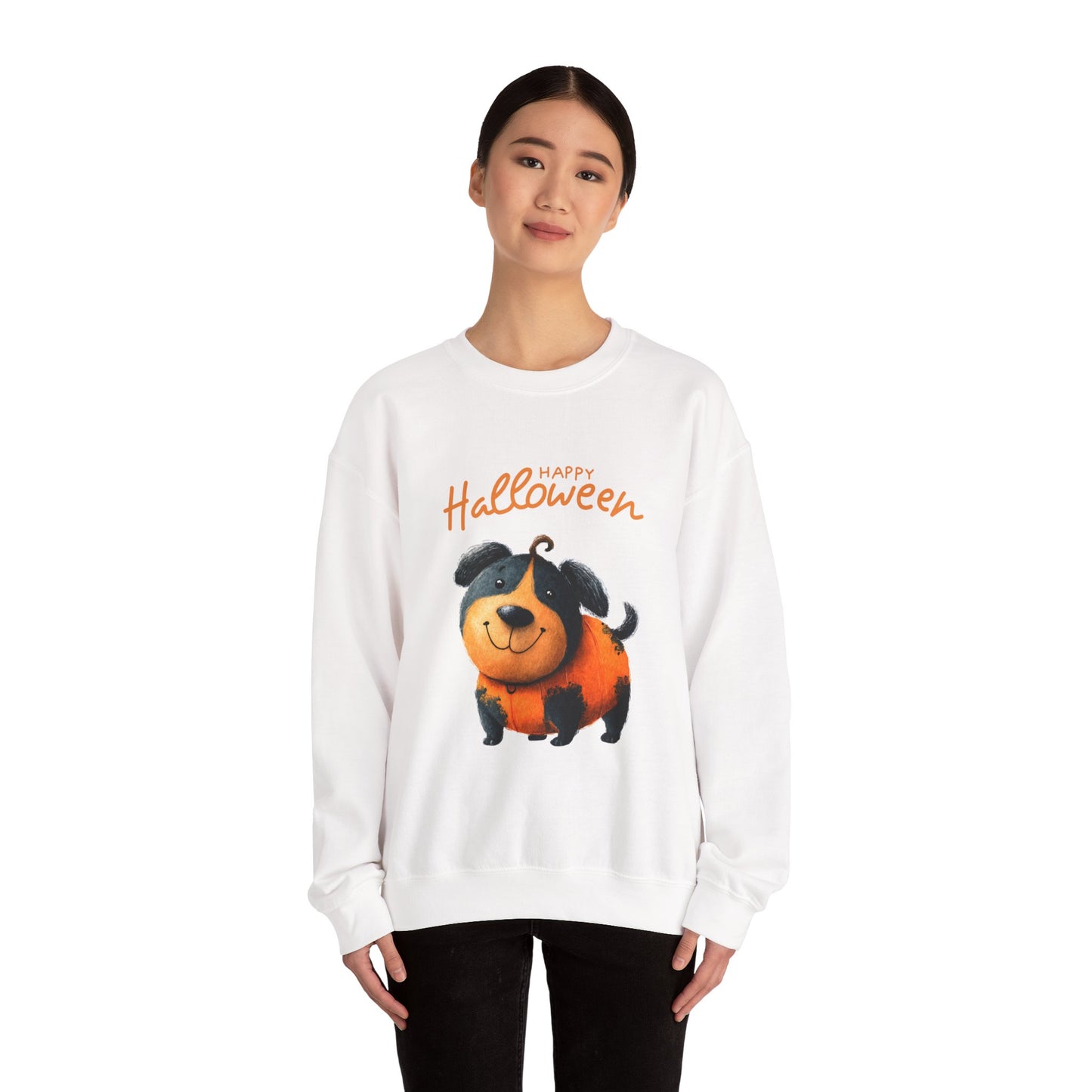 Halloween Dog Sweatshirt, Cozy Unisex Crewneck for Fall, Pet Lovers Gift, October Celebration Apparel, Cute Halloween Top