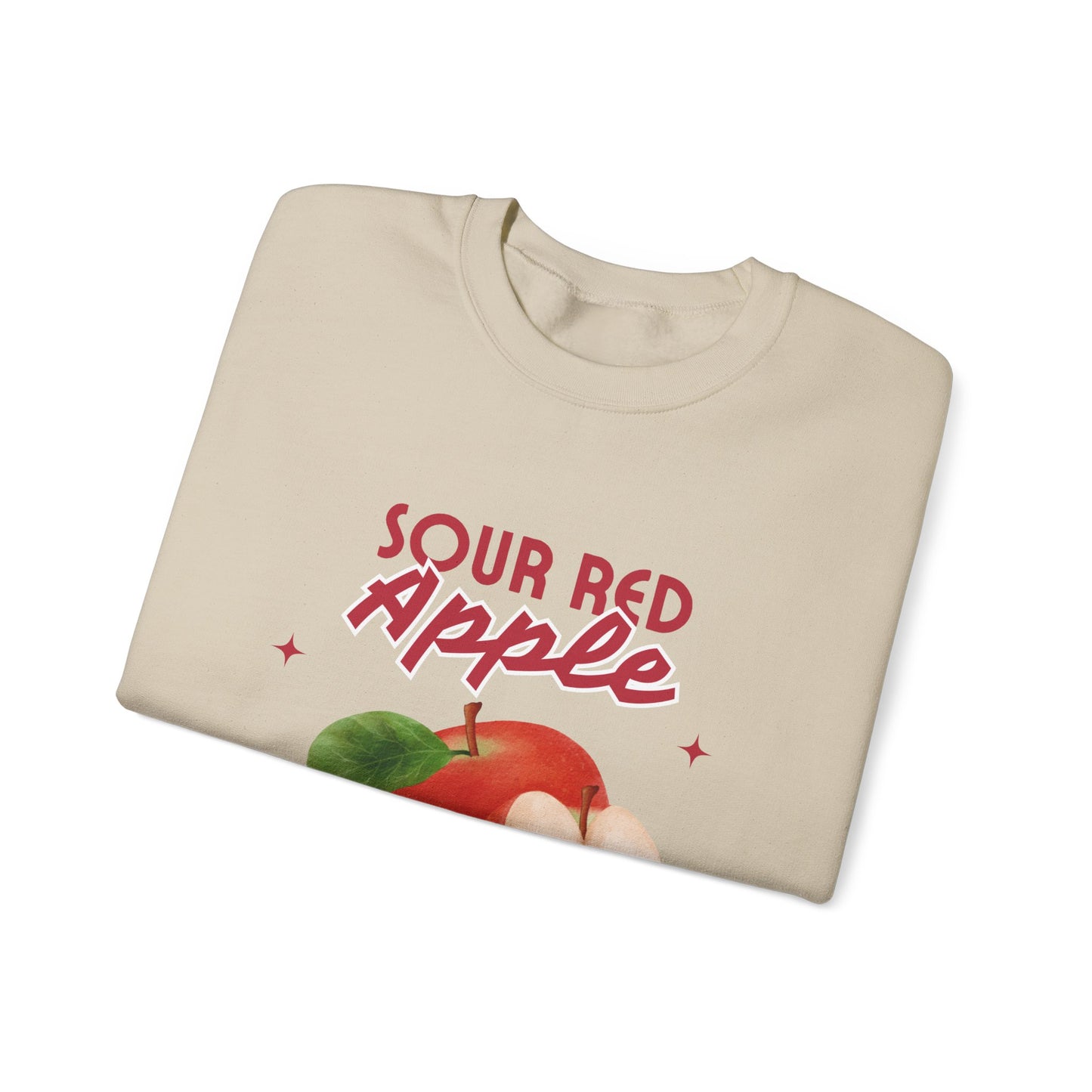 Sour Red Apple Sweatshirt, Cozy Crewneck, Unisex Apparel, Cute Fruit Design, Perfect Gift for Apple Lovers, Autumn Fashion