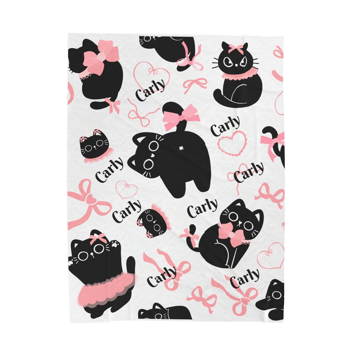Cuddly Cat-Themed Velveteen Plush Blanket | Cozy Cat Lover Gift, Cute Home Decor, Birthday, Cat-Themed Decor, Soft Throw Blanket