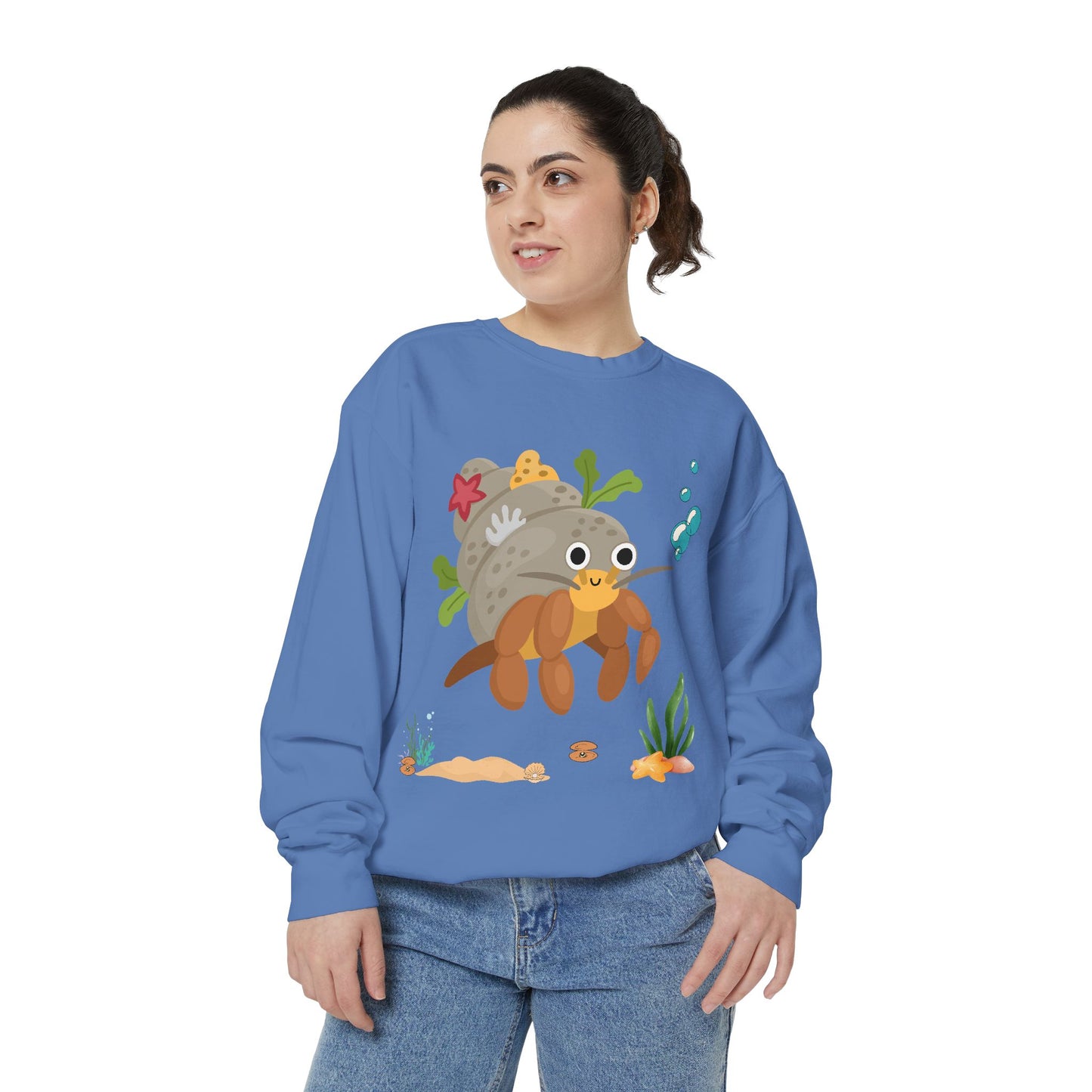 Hermit crab with shell underwater Unisex Garment-Dyed Sweatshirt
