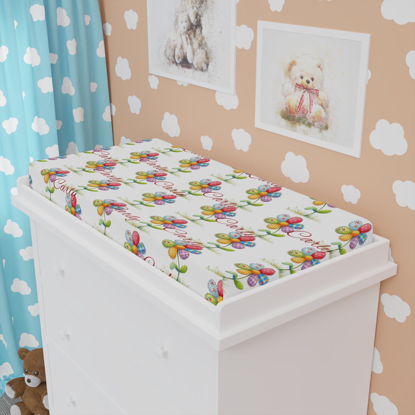 Floral Easter Baby Changing Pad Cover