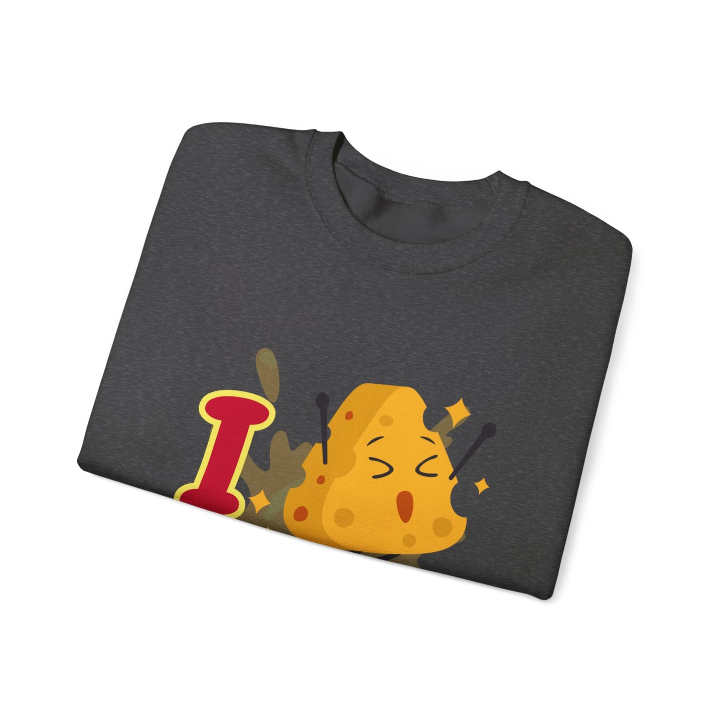 Cheesy Crewneck Sweatshirt, Funny Sweatshirt, Unisex Pullover, Comfort Clothing, Gift for Cheese Lovers, Halloween Apparel, Cozy Layer