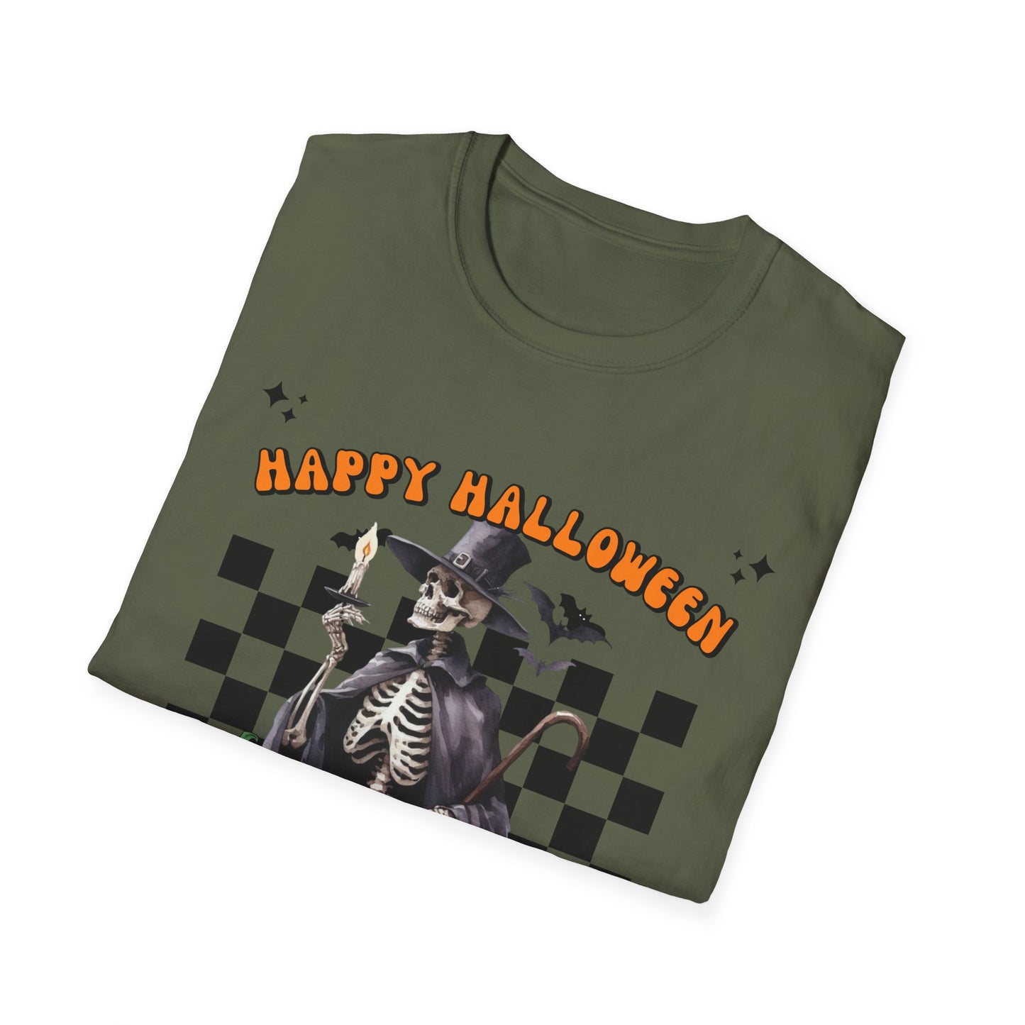 Halloween Skeleton Unisex T-Shirt, Spooky Tee, Cozy Halloween Apparel, Fall Fashion, Trick or Treat Wear, October Celebration Shirt
