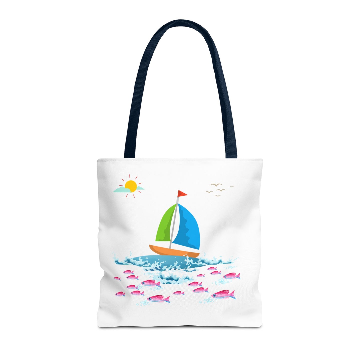 Sailboat and Red fish Tote Bag