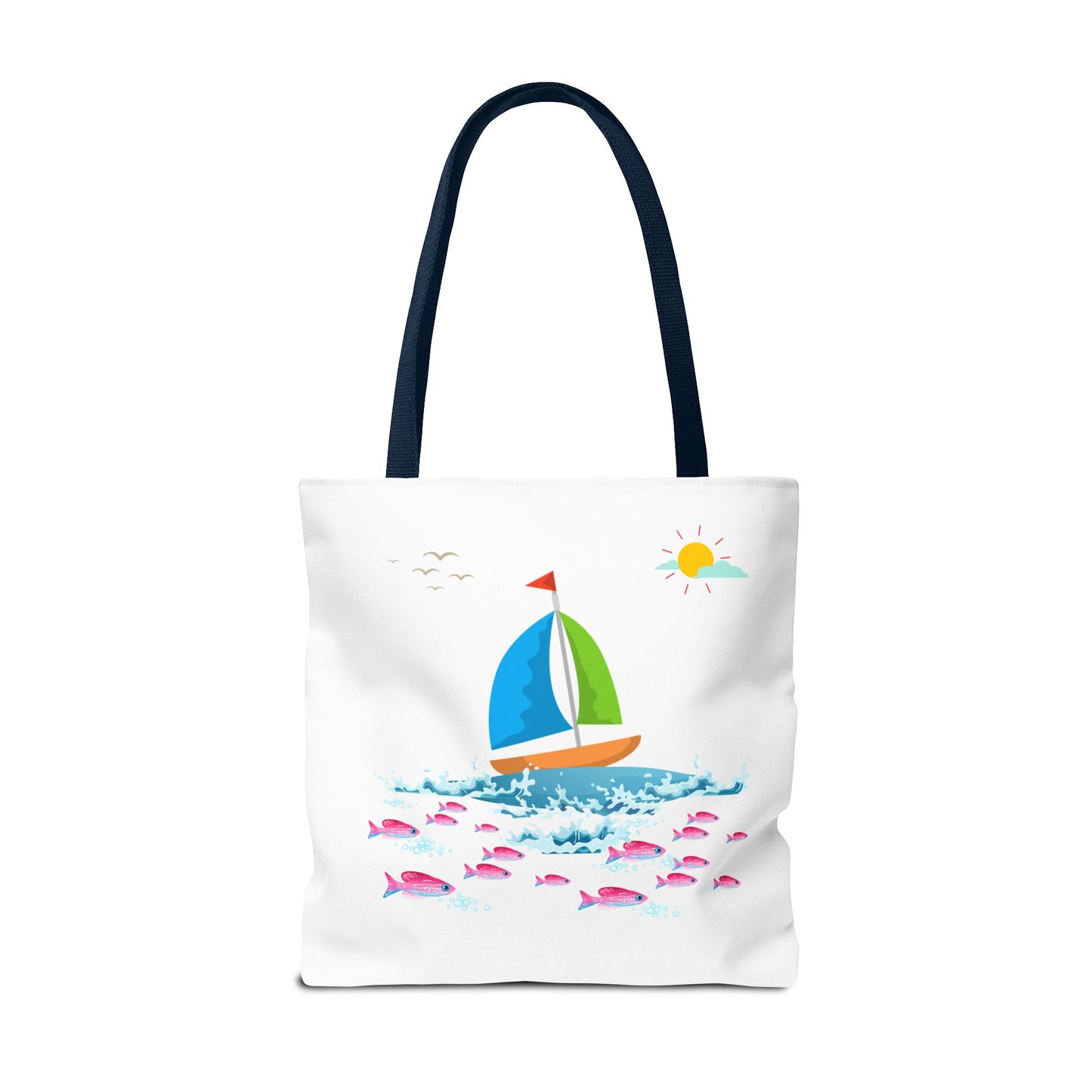 Sailboat and Red fish Tote Bag
