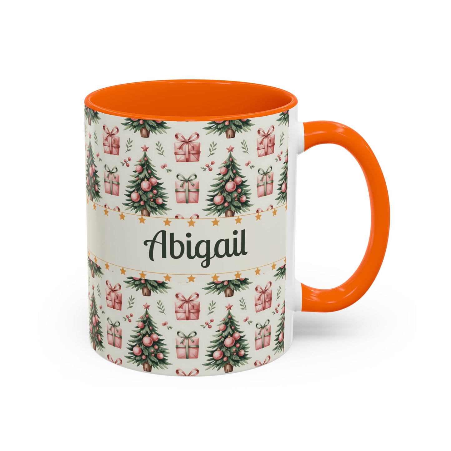 Personalized Christmas Accent Coffee Mug - Holiday Gift, Custom Name Mug, Festive Drinkware, Winter Celebrations, Home Decor