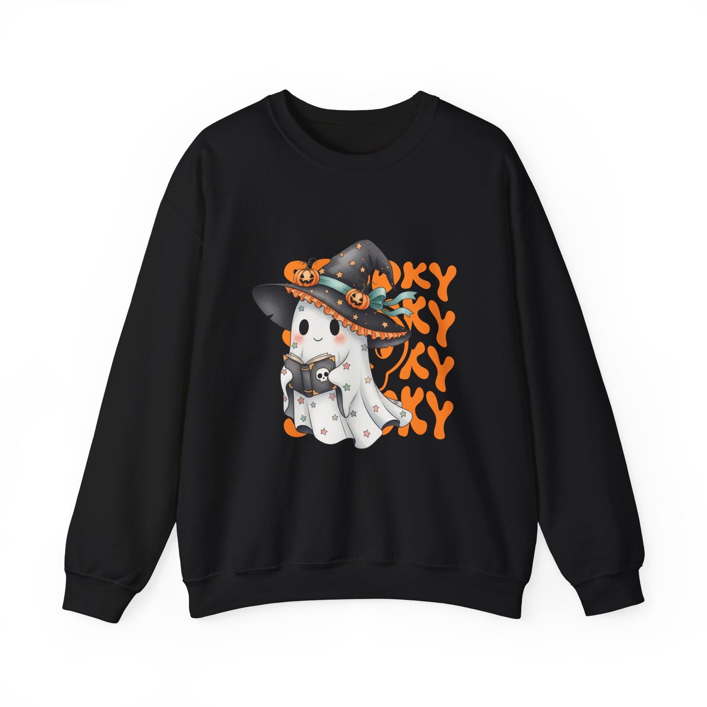 Halloween Ghost Sweatshirt, Cozy Sweatshirt, Fall Fashion, Unisex Crewneck, Spooky Season Apparel, Halloween Gift