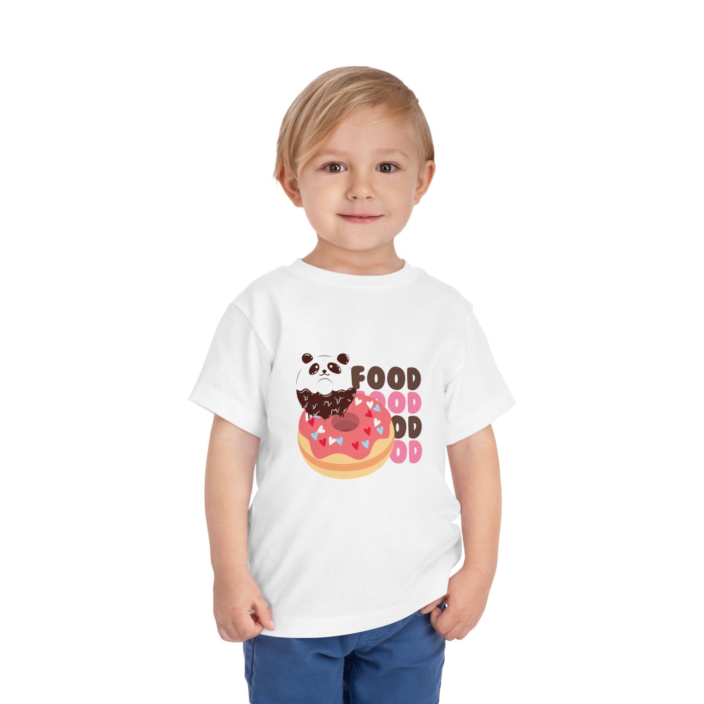 Cute Panda Foodie Toddler Tee, Kids T-Shirt, Animal Lover Gift, Birthday, Playtime, Casual Wear, Summer Outfit