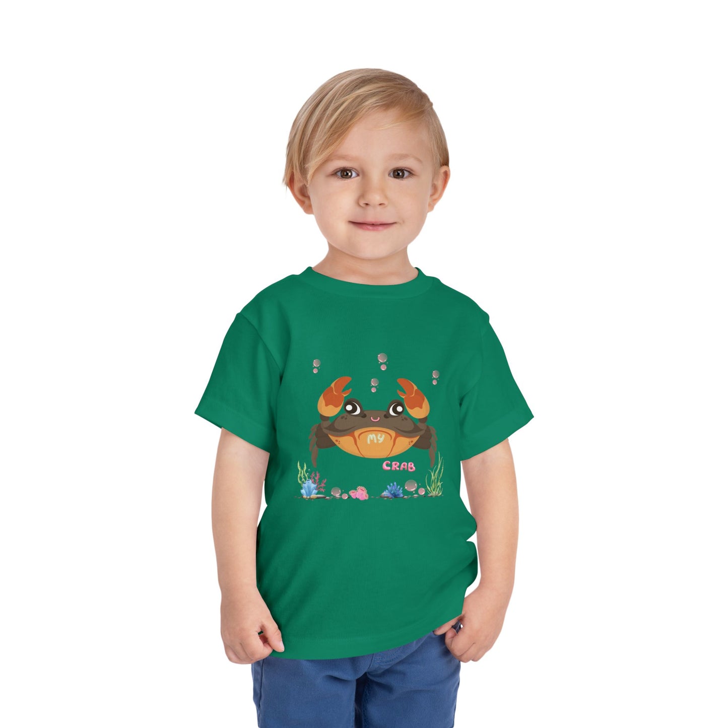 Cute Crab Toddler Tee, Beach Outfit, Summer Fun Shirt, Kids Gift, Children's Clothing, Playful Summer Vibes, Ocean Theme