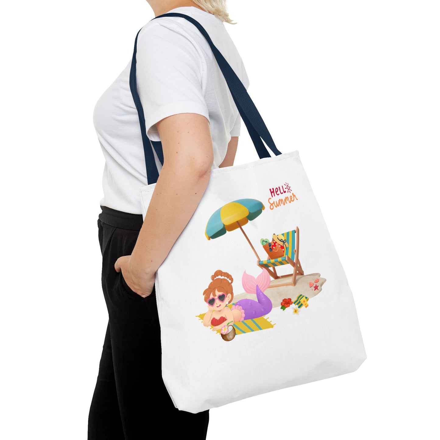 Mermaid lounging on a beach towel Tote Bag