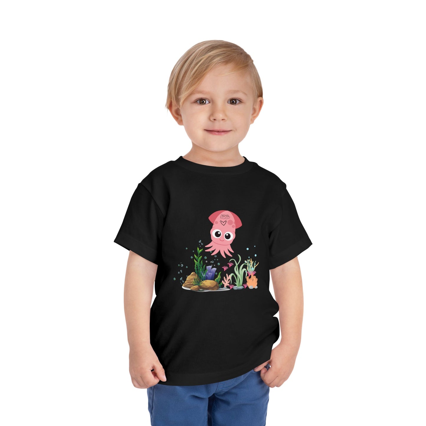 Adorable Pink Octopus Toddler Tee, Kids Beach Shirt, Summer Outfit, Birthday Gift, Animal Lover Top