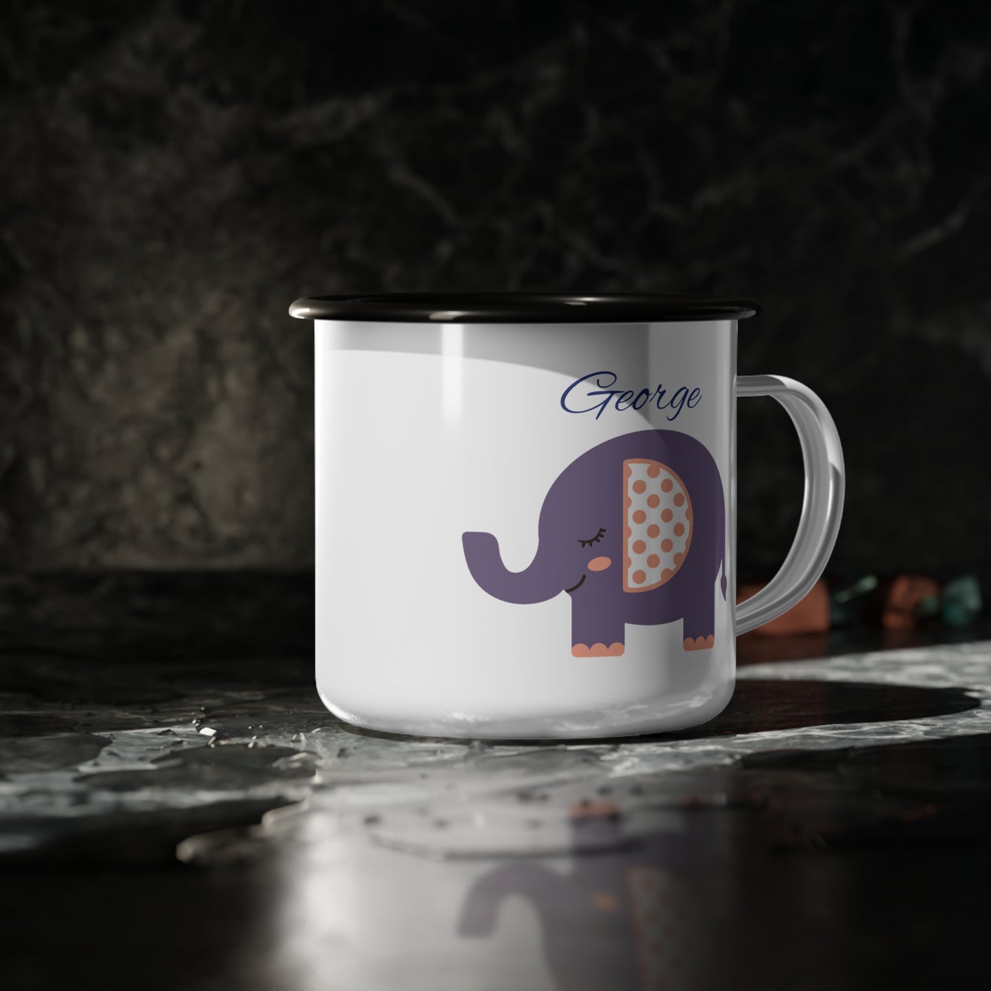 Personalized Elephant Enamel Camp Cup