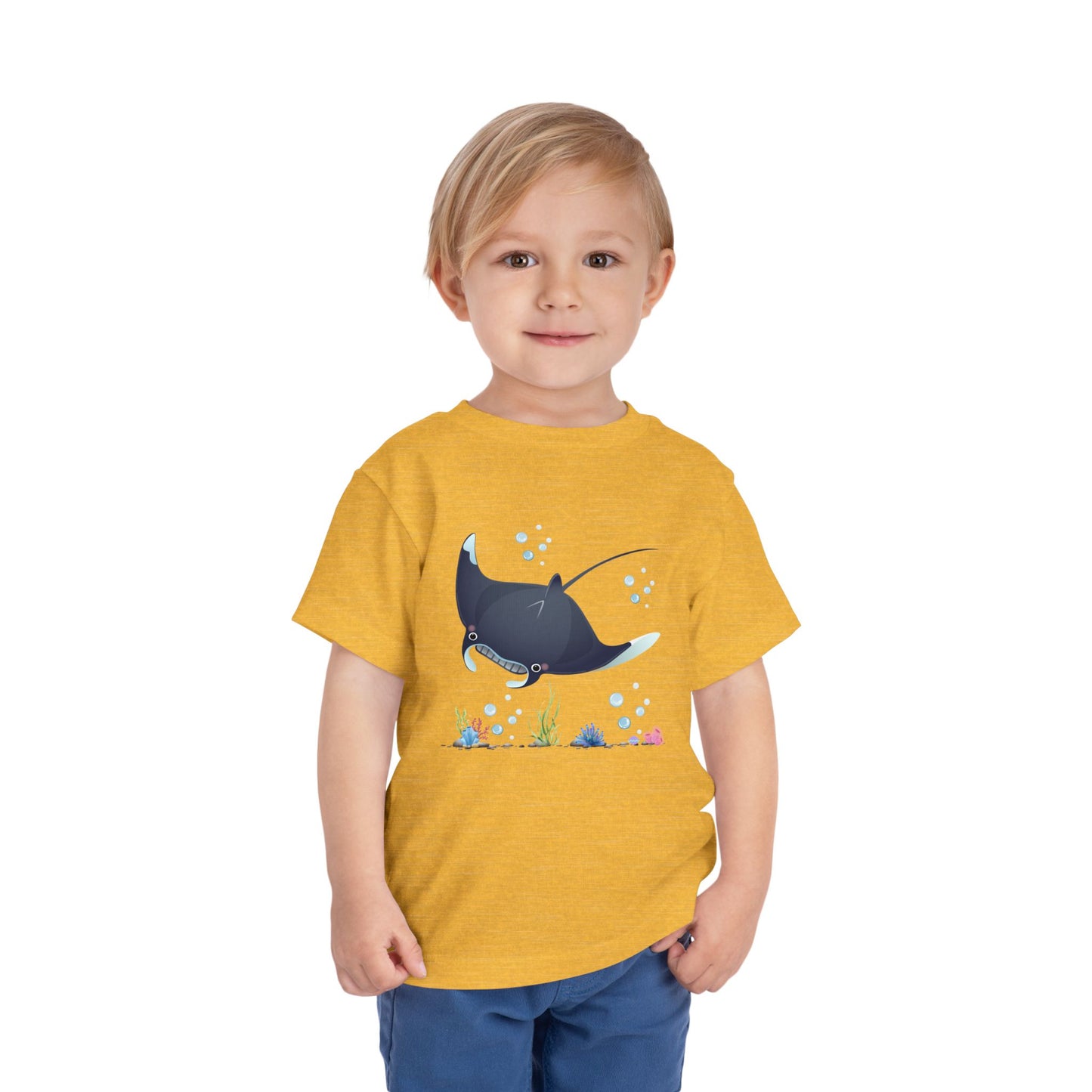 Cute Manta Ray Toddler Tee, Toddler Shirt, Ocean Theme T-Shirt, Kids Summer Apparel, Beach Gift, Playtime Tee