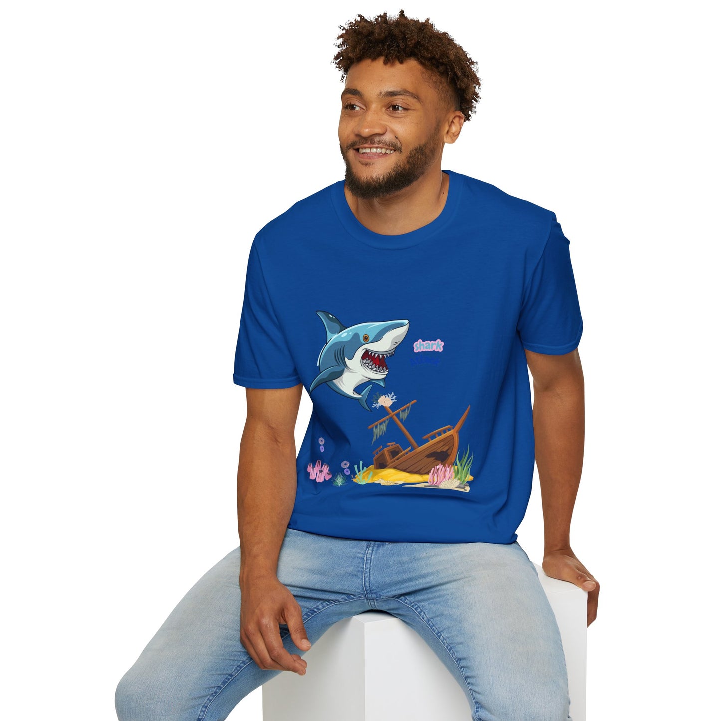 Shark Attack Graphic T-Shirt, Fun Summer Tee, Beach Vacation Top, Gift for Ocean Lovers, Marine Life Apparel