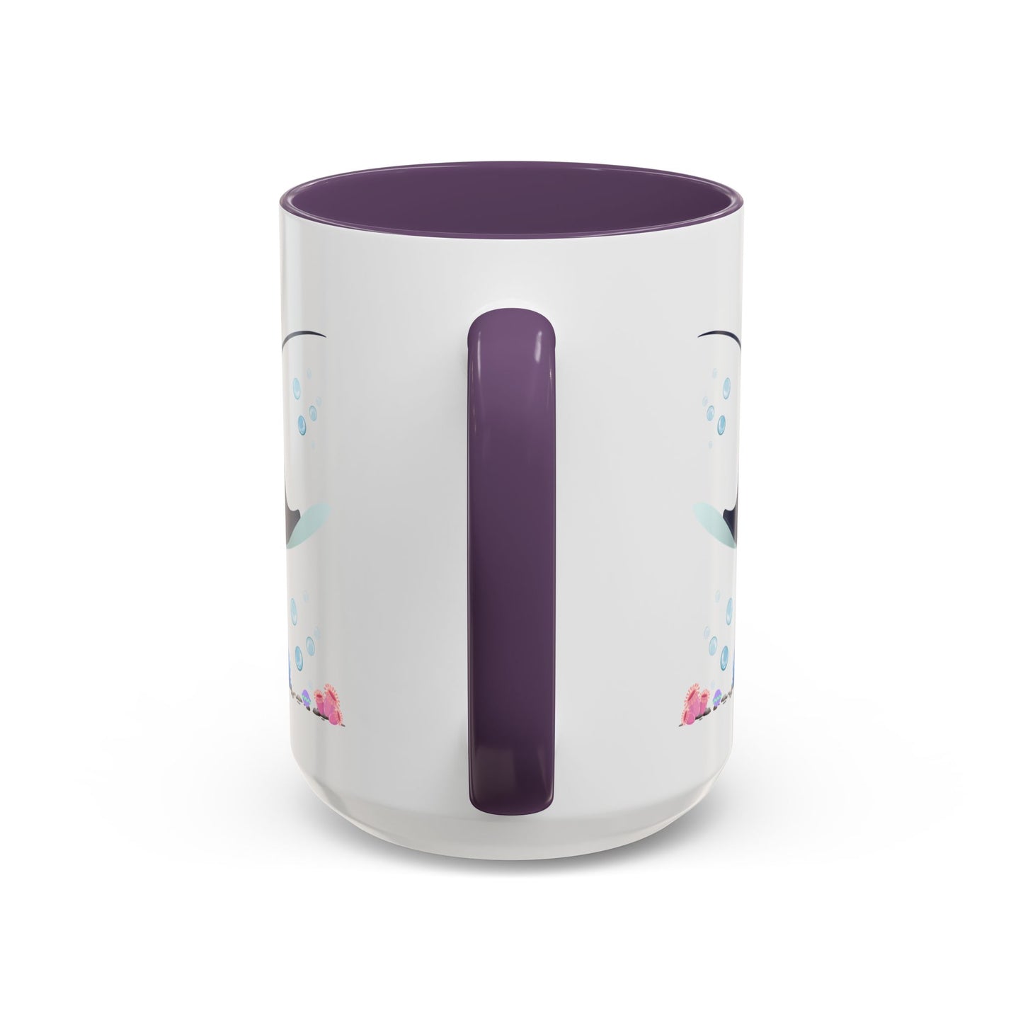 Manta ray with bubbles and coral reef Coffee Mug