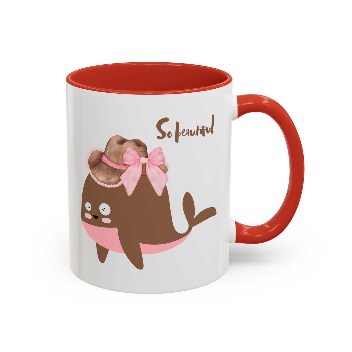 Whale wearing a cowboy hat with a pink bow Coffee Mug
