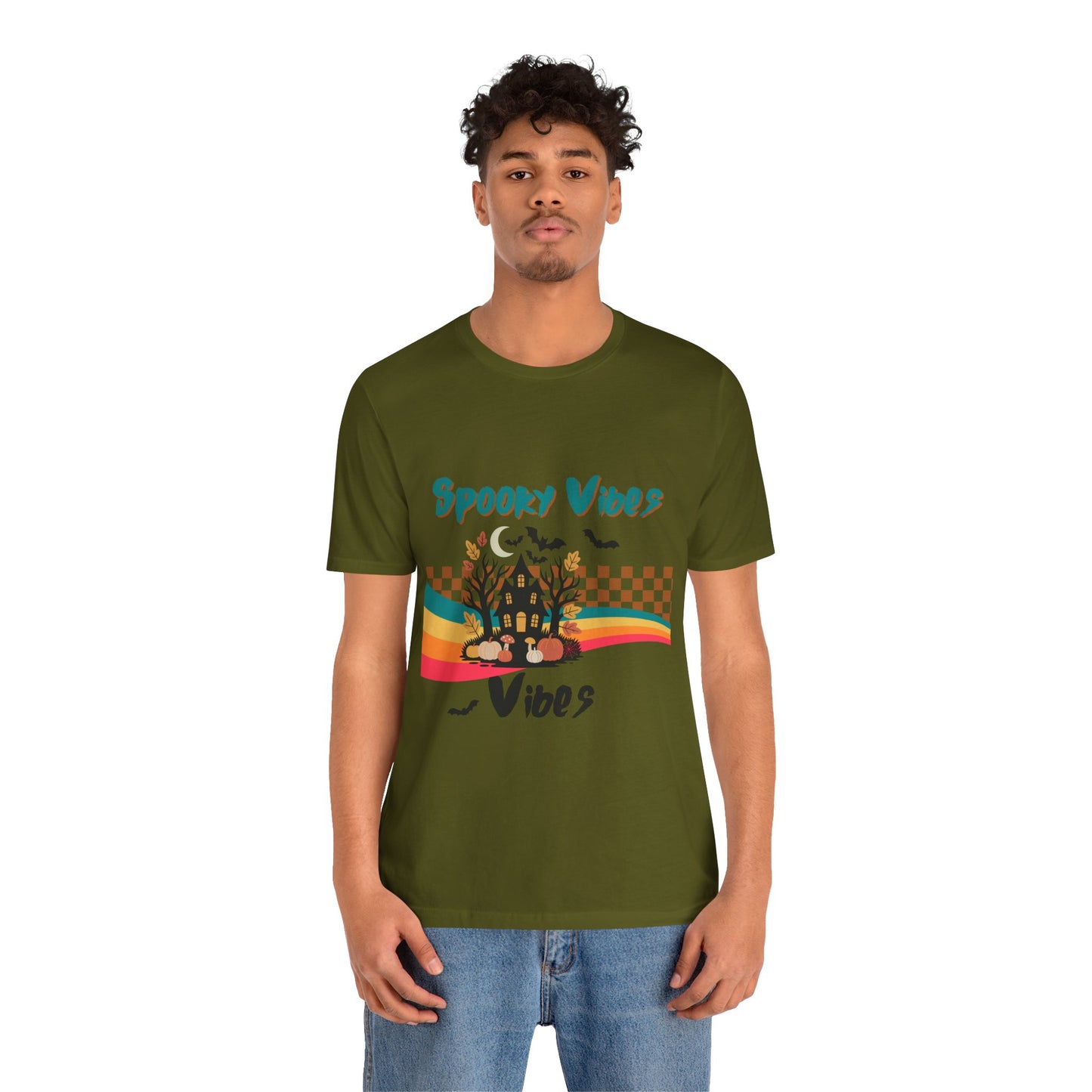 Spooky Vibes Graphic Tee, Unisex Halloween Shirt, Fall Fashion, Casual T-Shirt, Unique Gift for Halloween Lovers, Autumn Wardrobe Essential