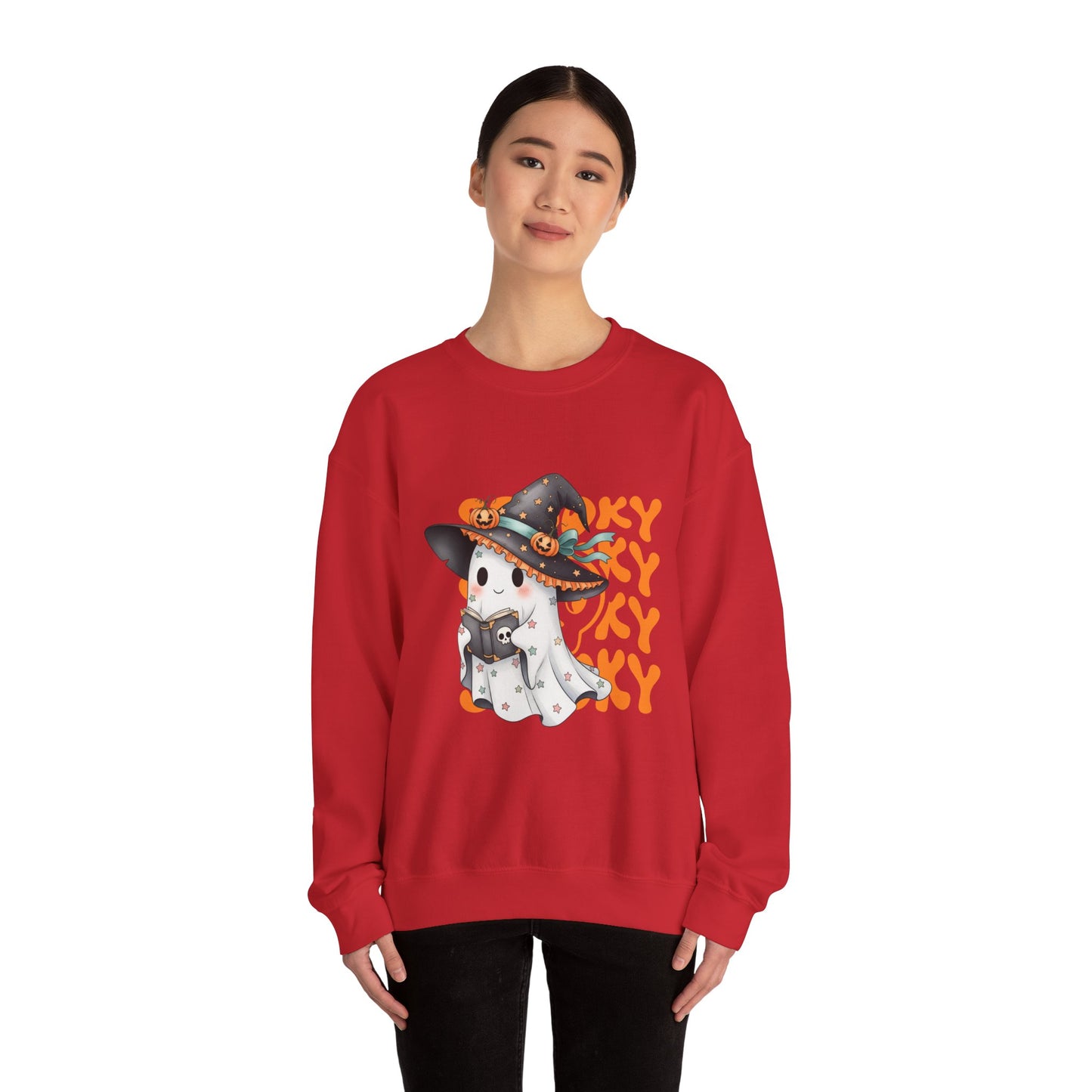 Halloween Ghost Sweatshirt, Cozy Sweatshirt, Fall Fashion, Unisex Crewneck, Spooky Season Apparel, Halloween Gift