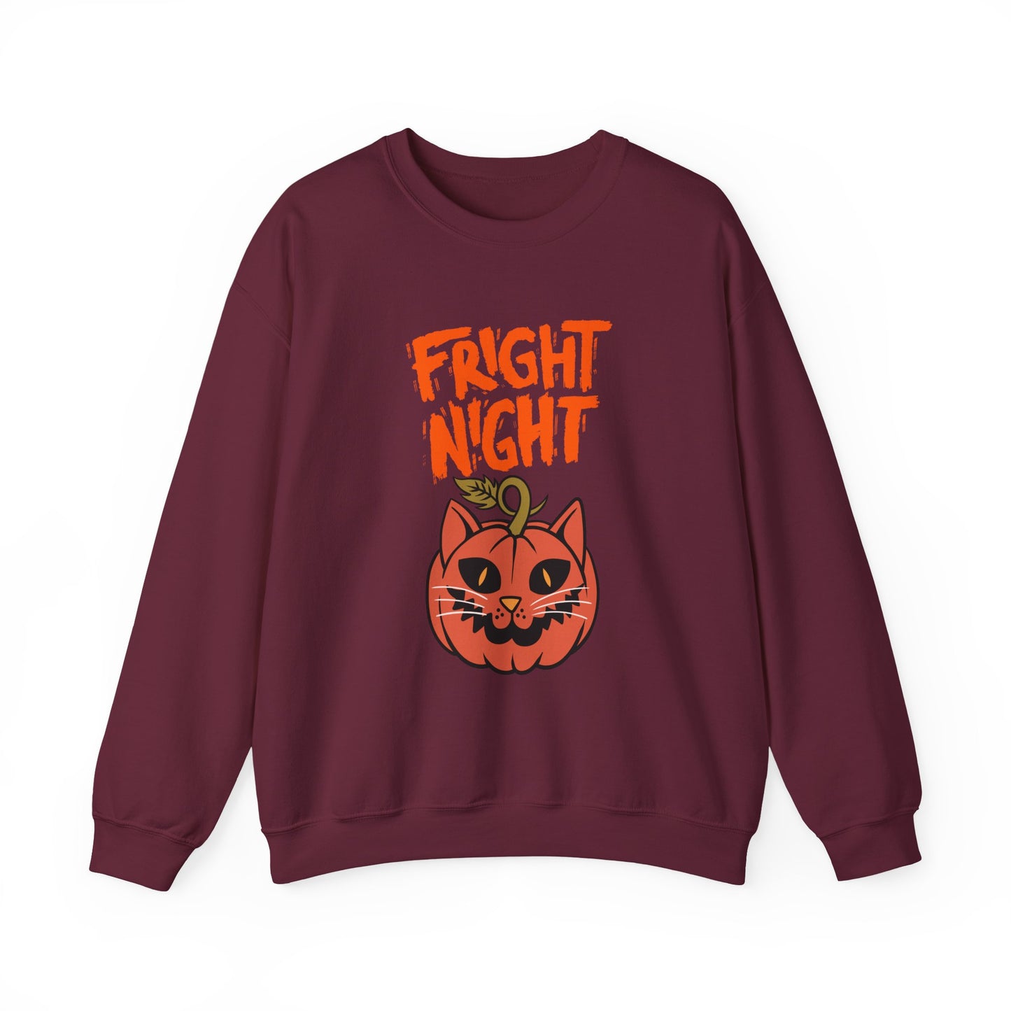 Halloween Cat Sweatshirt, Cozy Fall Apparel, Unisex Crewneck, Fright Night Design, Halloween Gift, Autumn Fashion