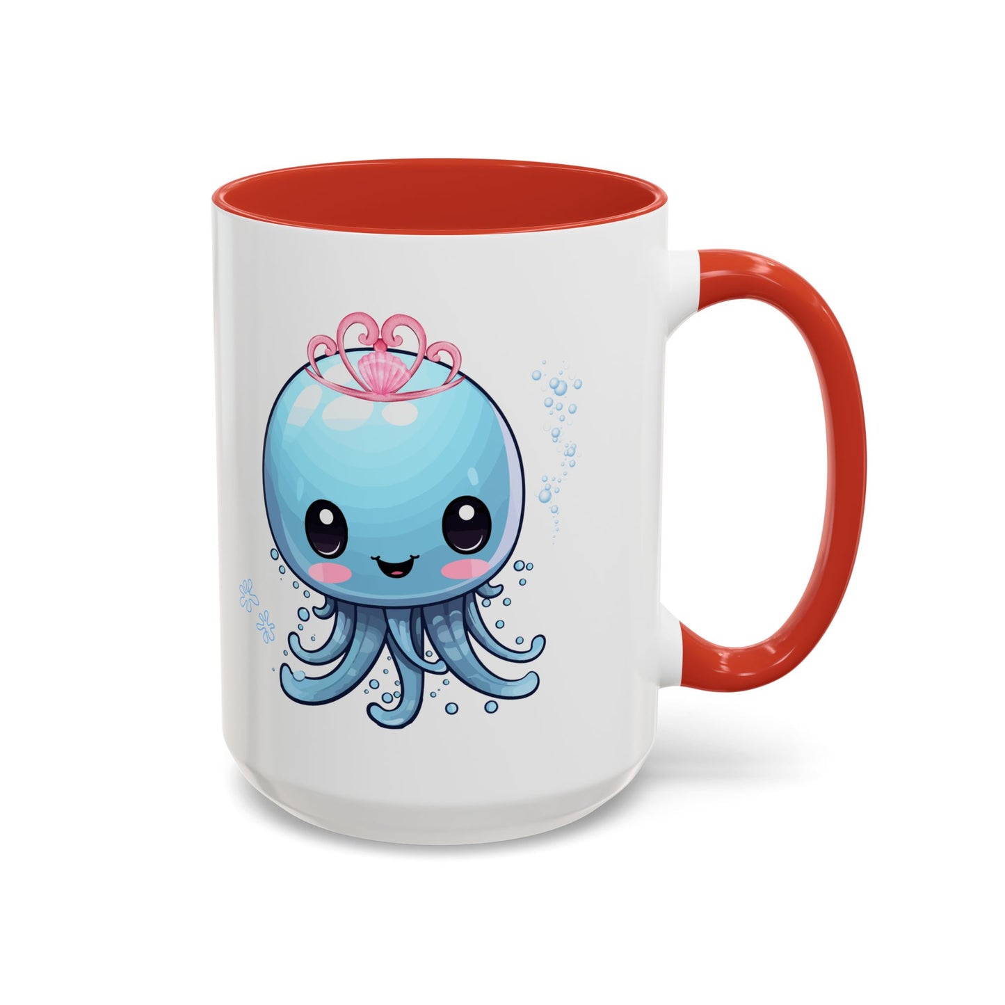 Blue jellyfish with a pink tiara Coffee Mug