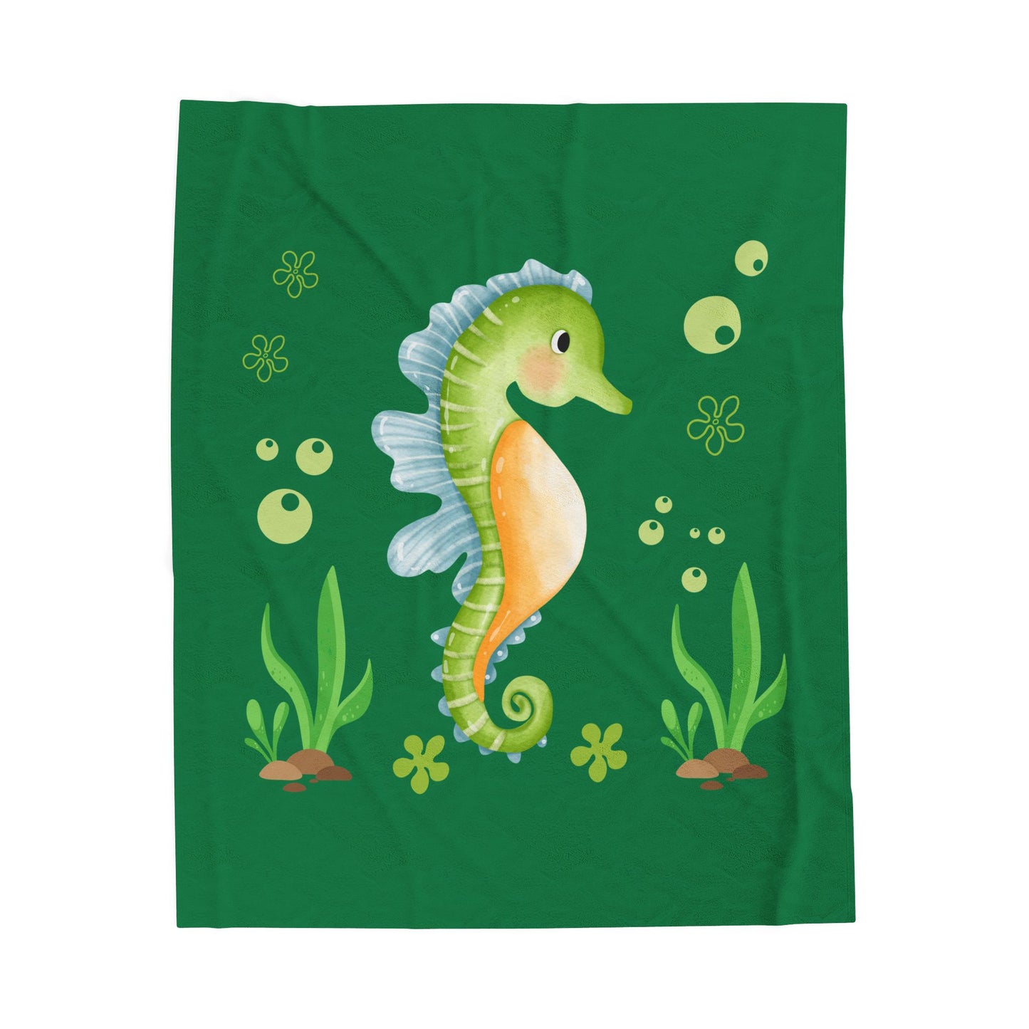 Seahorse with a focus on the natural world Velveteen Plush Blanket