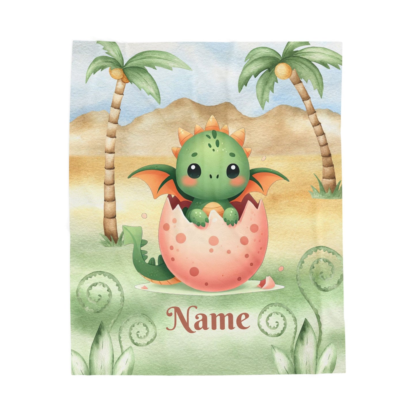 Custom Dragon Plush Blanket, Cozy Child's Blanket, Baby Shower Gift, Nursery Decor, Personalized Blanket, Soft Velveteen