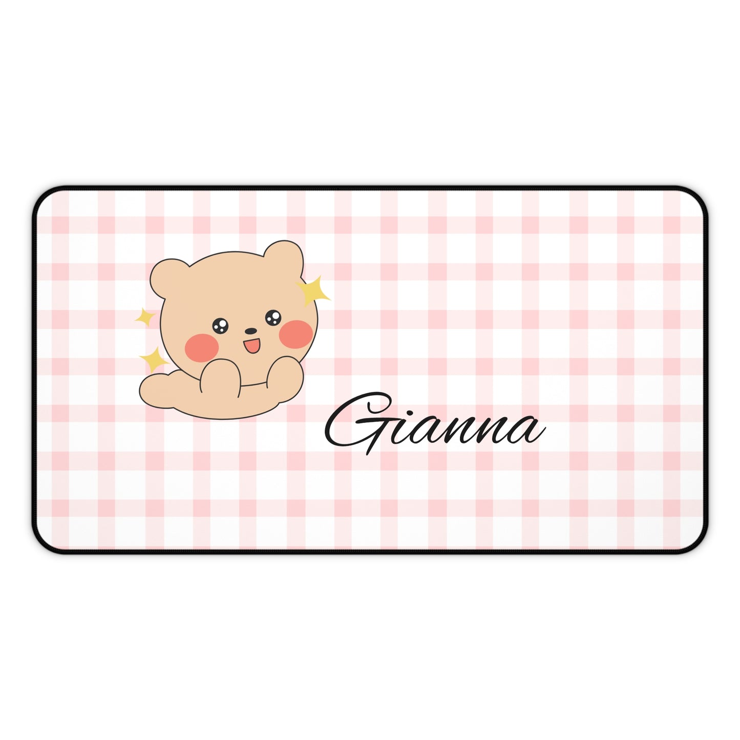 Personalized Cute Desk Mat with Bear Design, Custom Name Desk Pad, Office Decor, Gift for Students, Home Office Accessories
