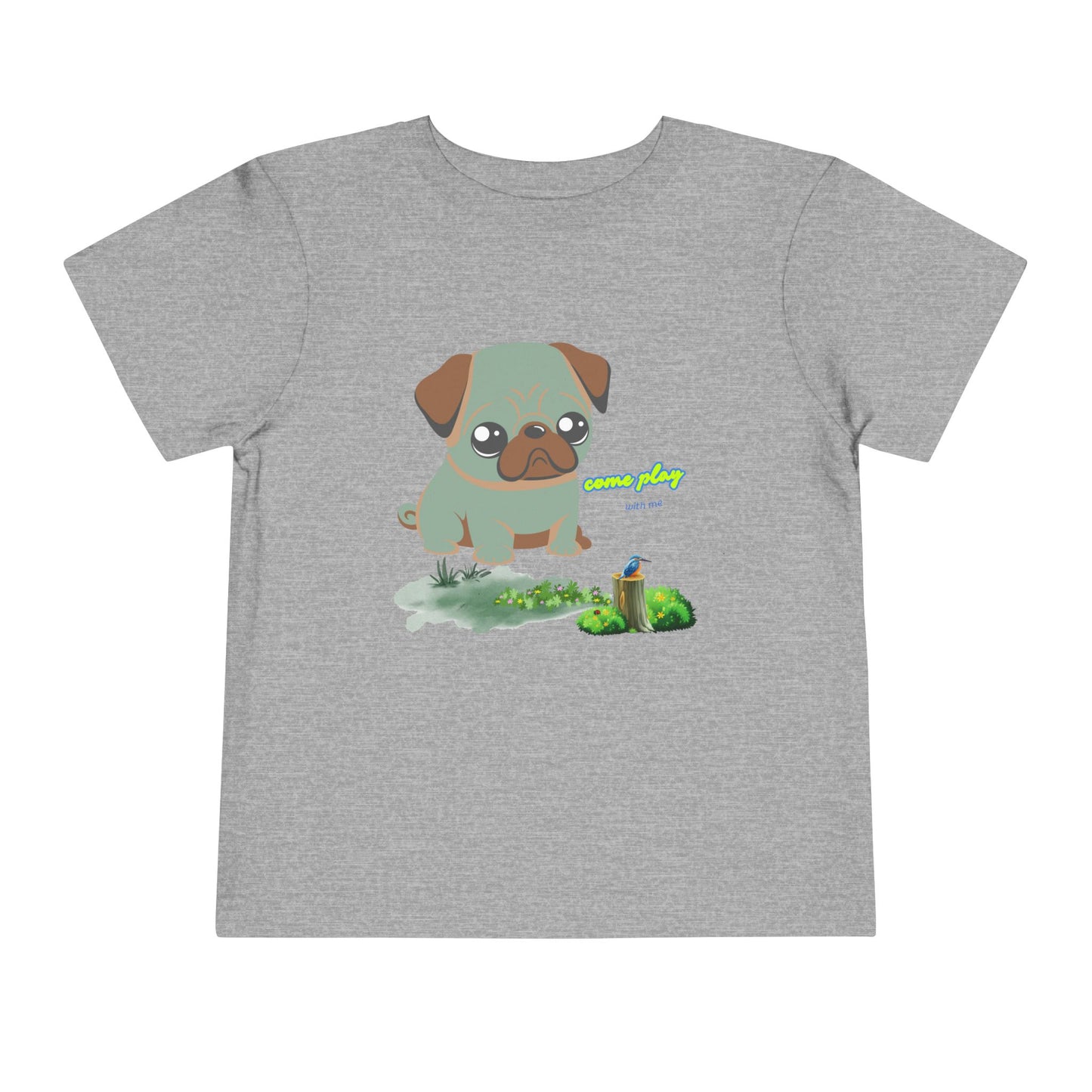 Cute Pug Toddler Tee, Adorable Dog Shirt, Kids Animal Tee, Gift for Dog Lovers, Cute Toddler Clothing, Playful Summer Outfit