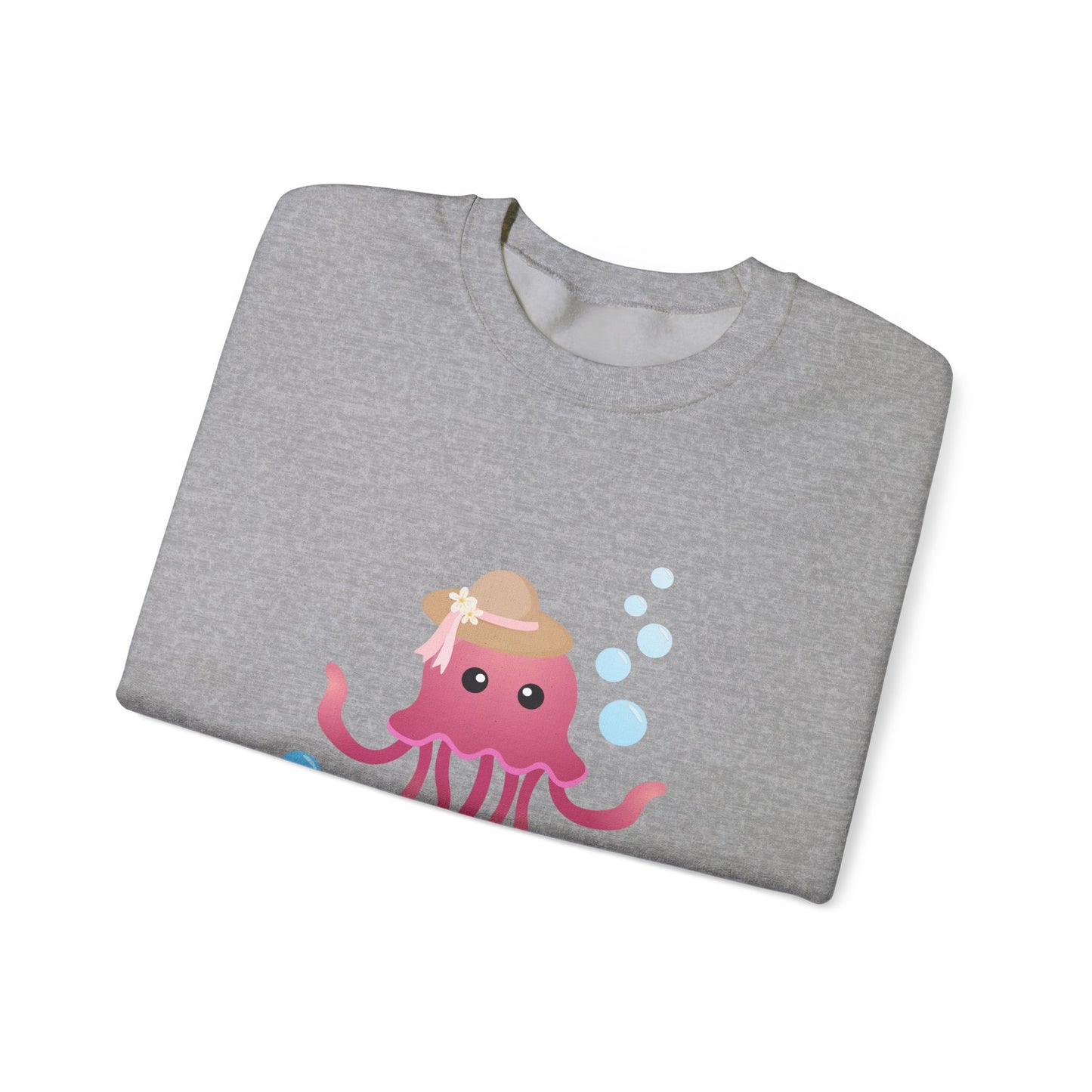 Cute Jellyfish Sweatshirt for Cozy Vibes, Unisex Crewneck, Gift for Ocean Lovers, Fun Casual Wear, Beach Day Outfit, Comfortable Style