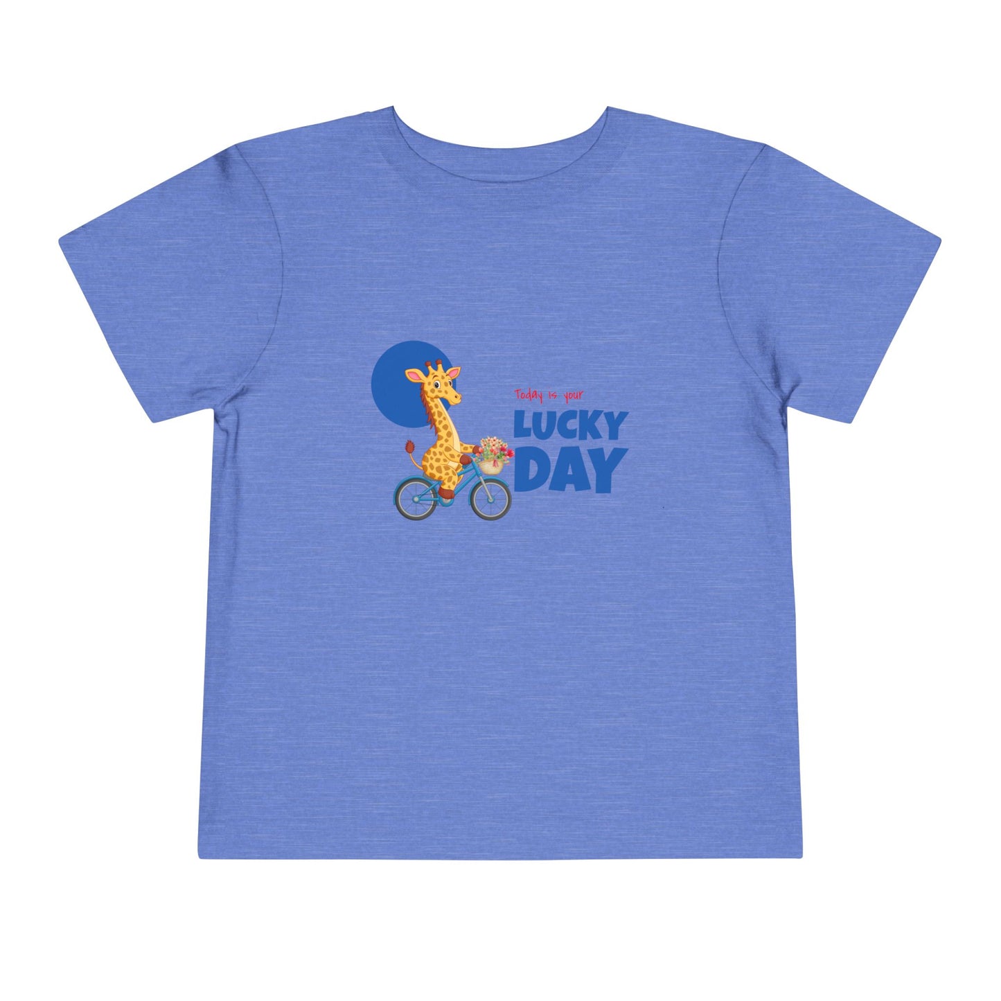 Toddler Short Sleeve Tee - 'Lucky Day' Giraffe Design, Kids Summer Shirt, Playtime Tee, Gift for Toddlers, Cute Animal Top