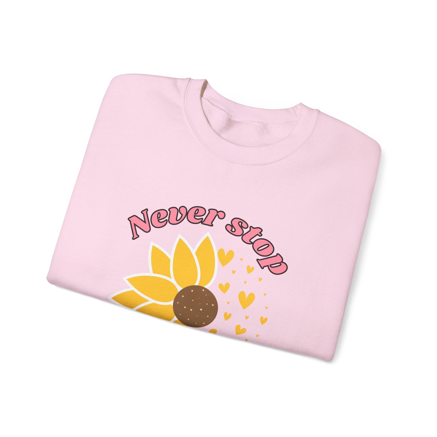 Blooming Inspiration Crewneck Sweatshirt, Never Stop Growing Sweatshirt, Motivational Gift, Spring Fashion, Cozy Layering Piece