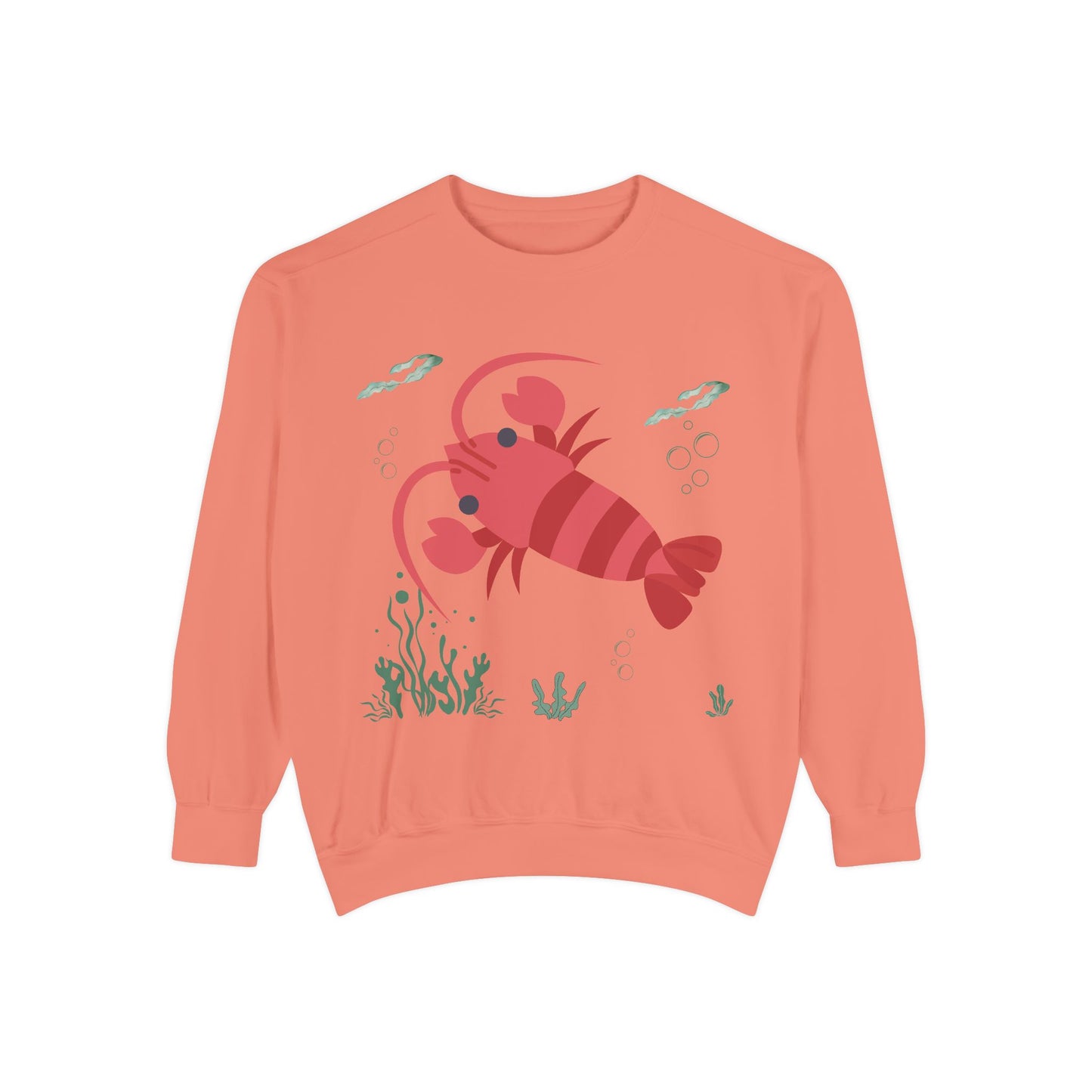 Red crayfish in an aquatic environment Unisex Garment-Dyed Sweatshirt
